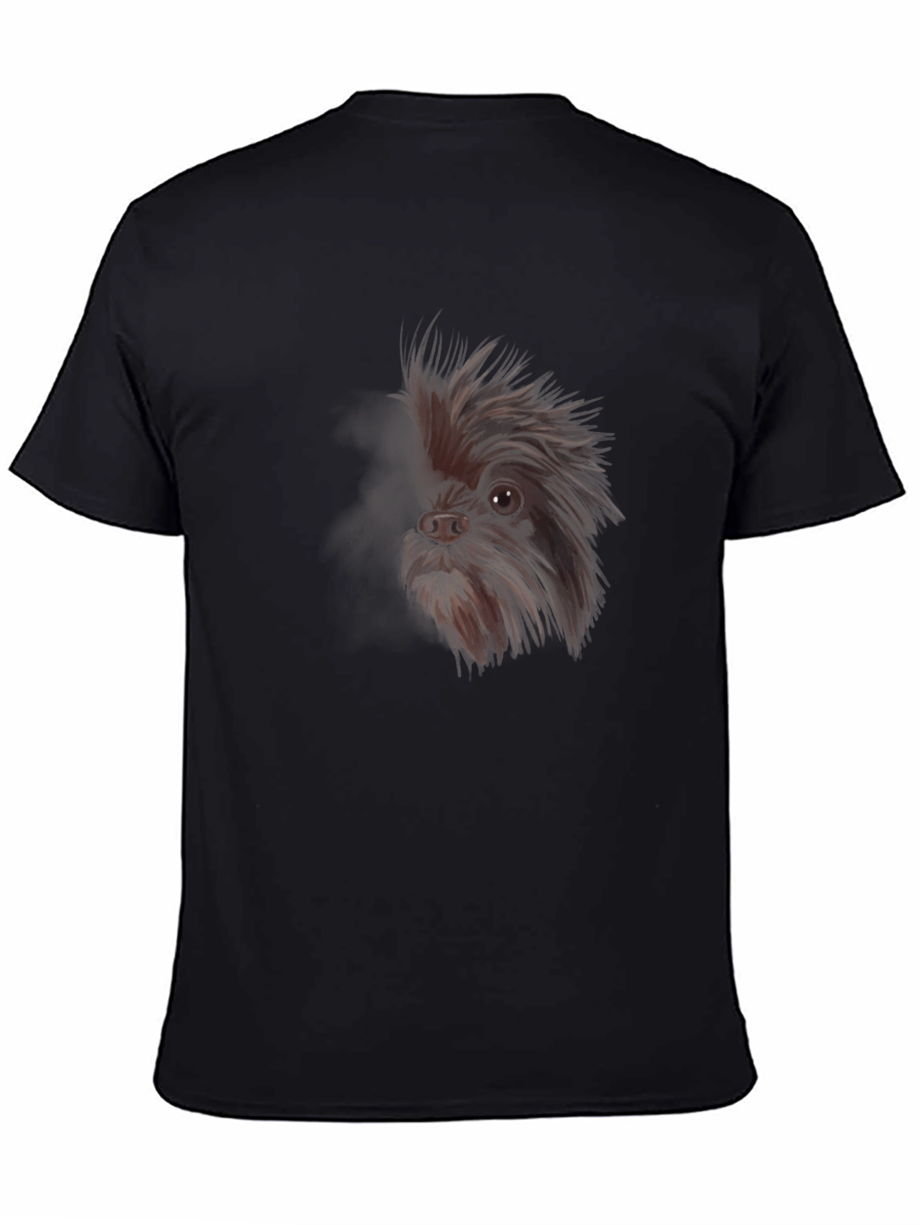 Dog Graphic Tee - Black Cotton T-Shirt