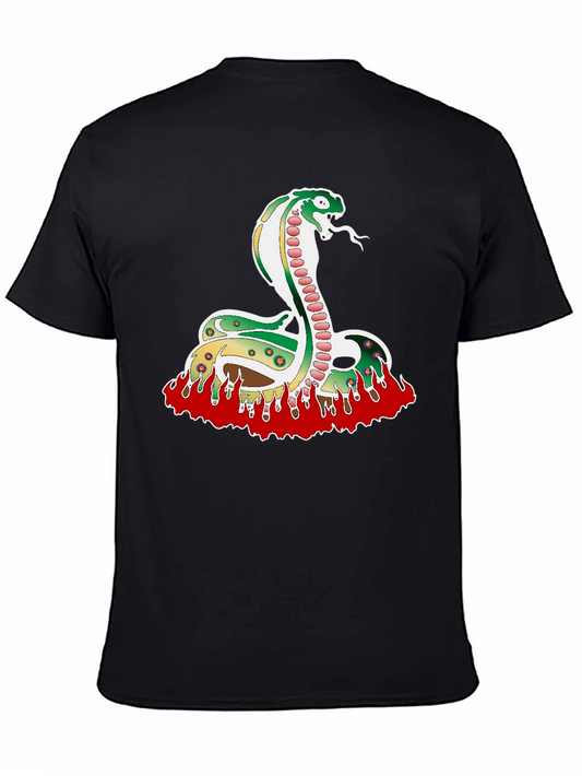 Snake on Fire Graphic Tee - Black Unisex T-Shirt