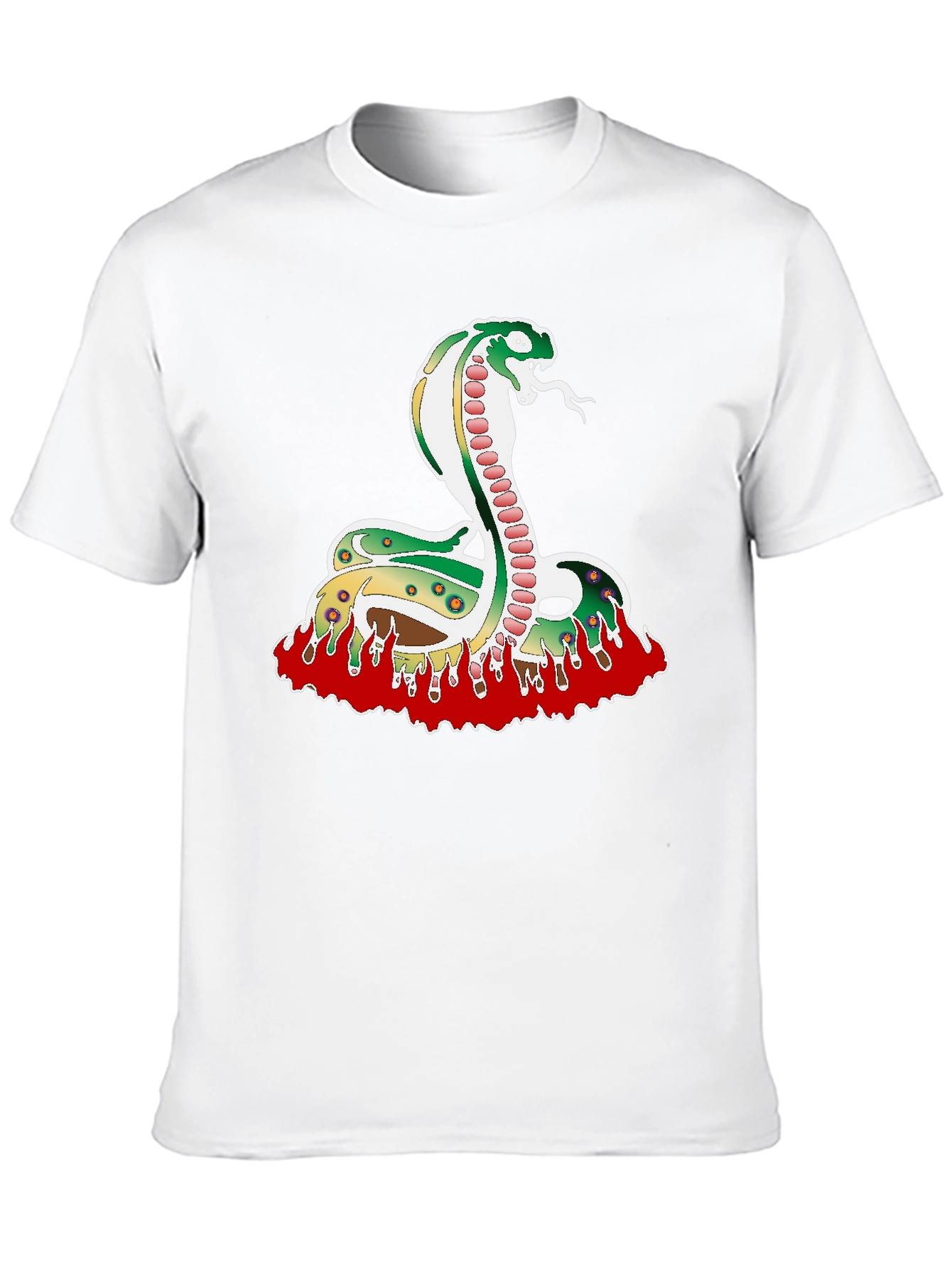 Snake on Fire Graphic Tee - Black Unisex T-Shirt