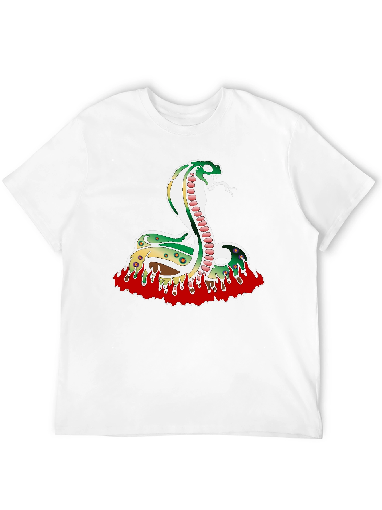 Snake on Fire Graphic Tee - Black Unisex T-Shirt