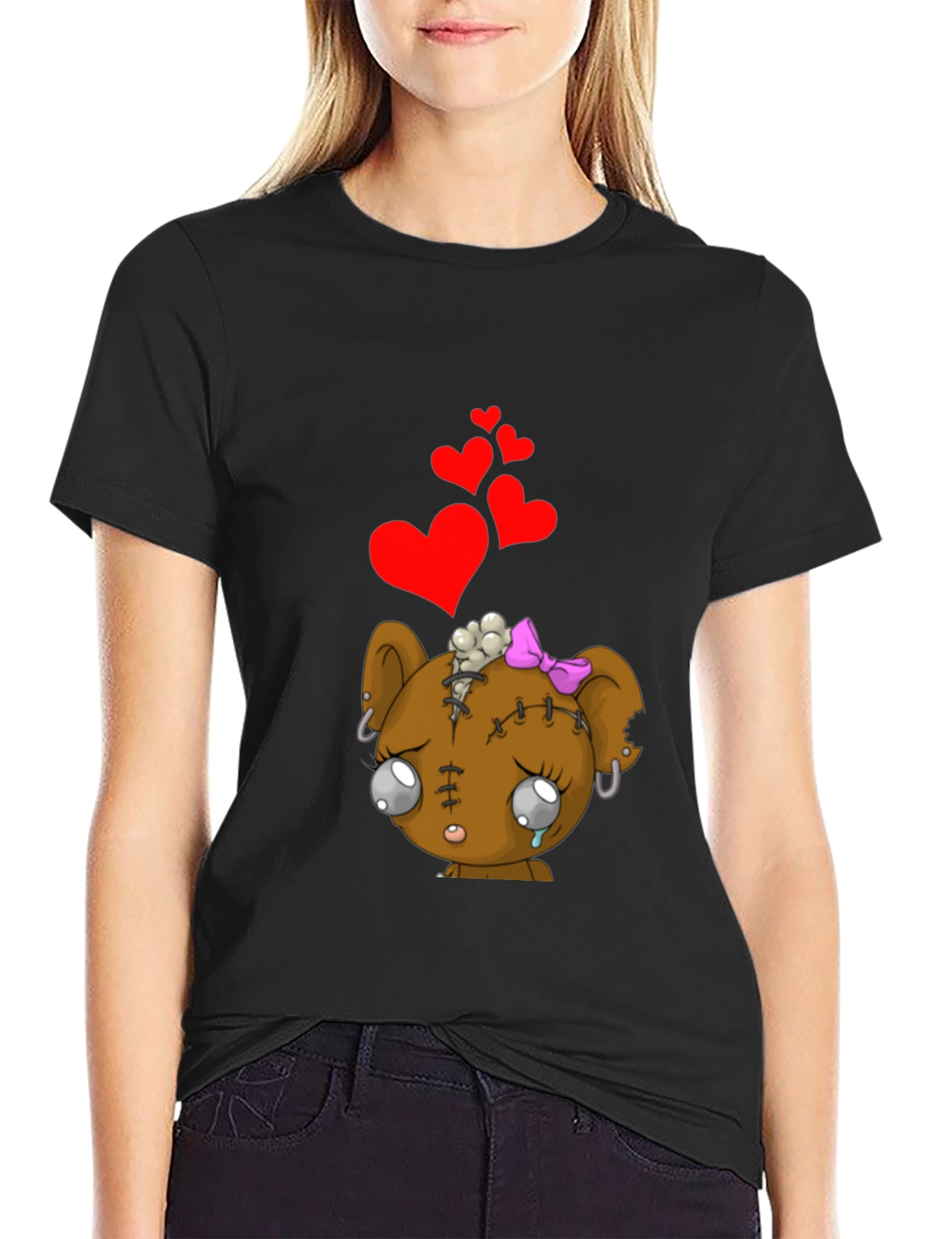 Sad Zombie Bear Heart T-Shirt