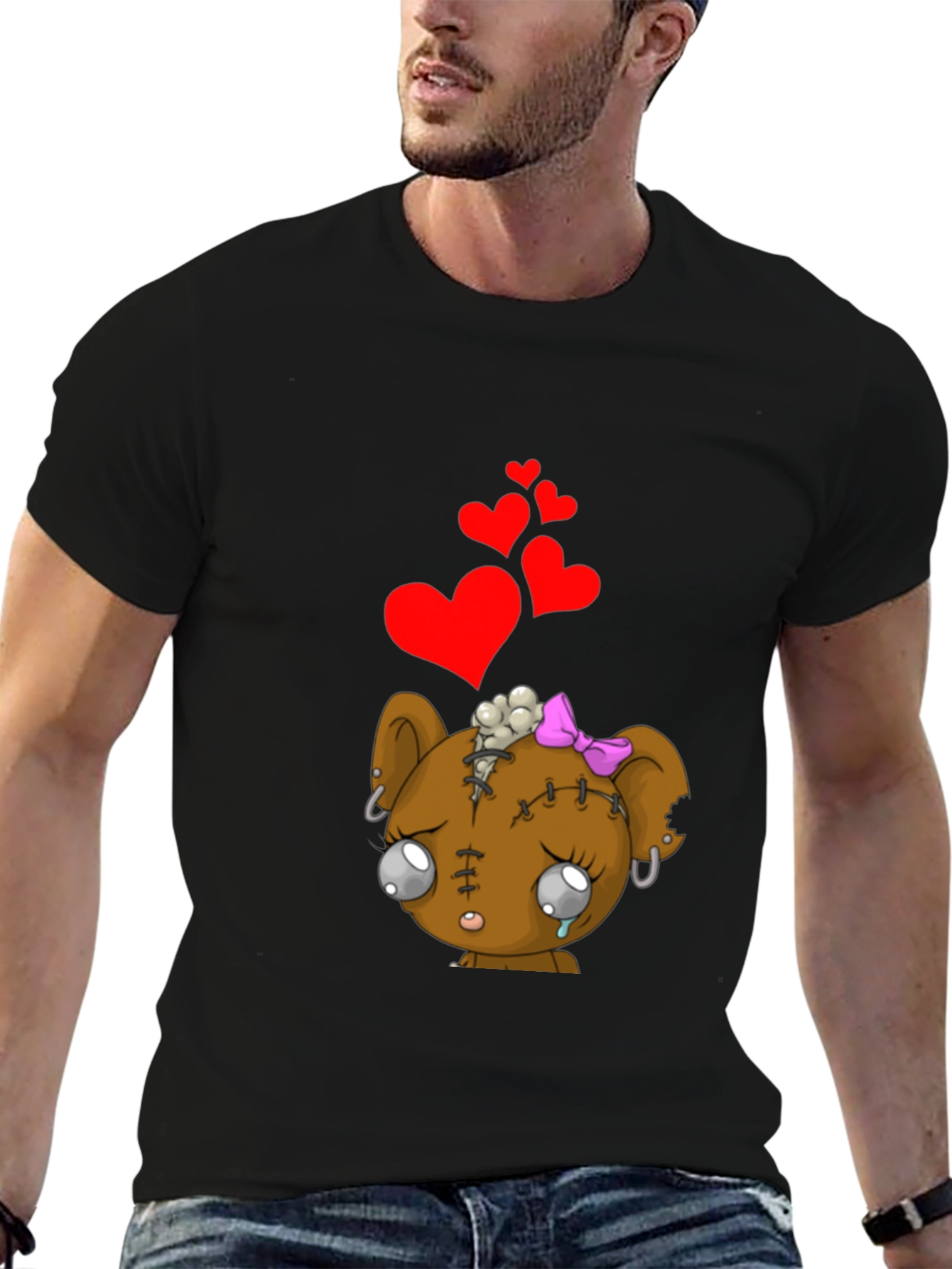 Sad Zombie Bear Heart T-Shirt