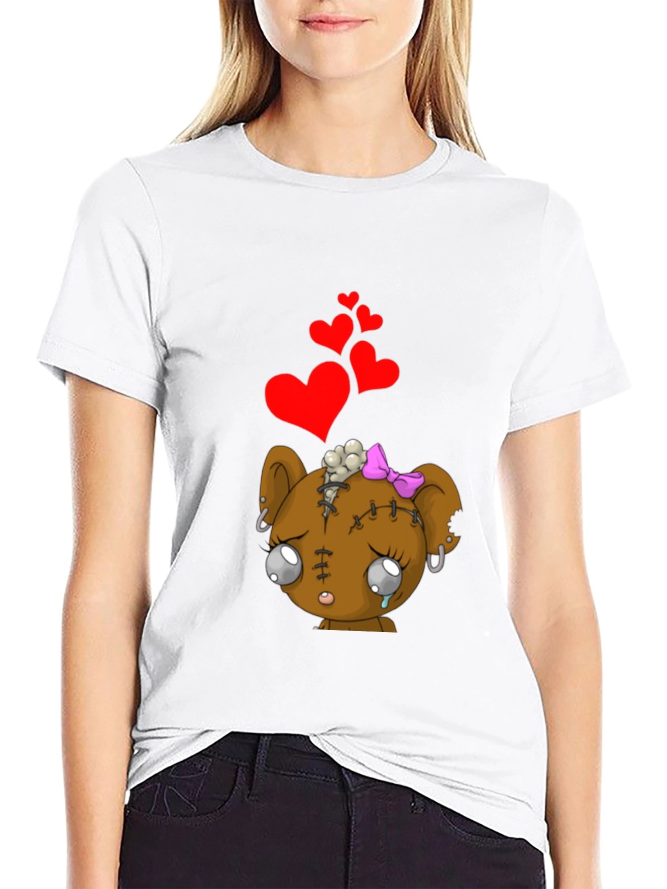 Sad Zombie Bear Heart T-Shirt