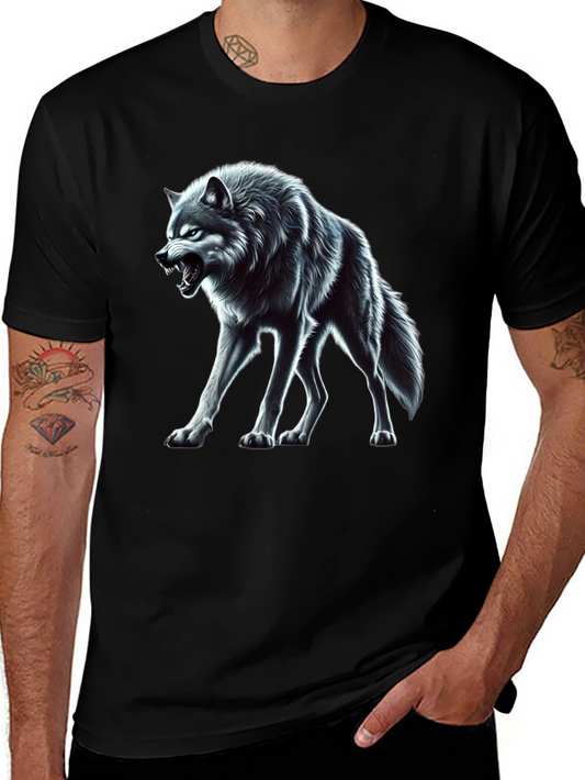Wolf Graphic Black T-Shirt - Fierce Animal Design