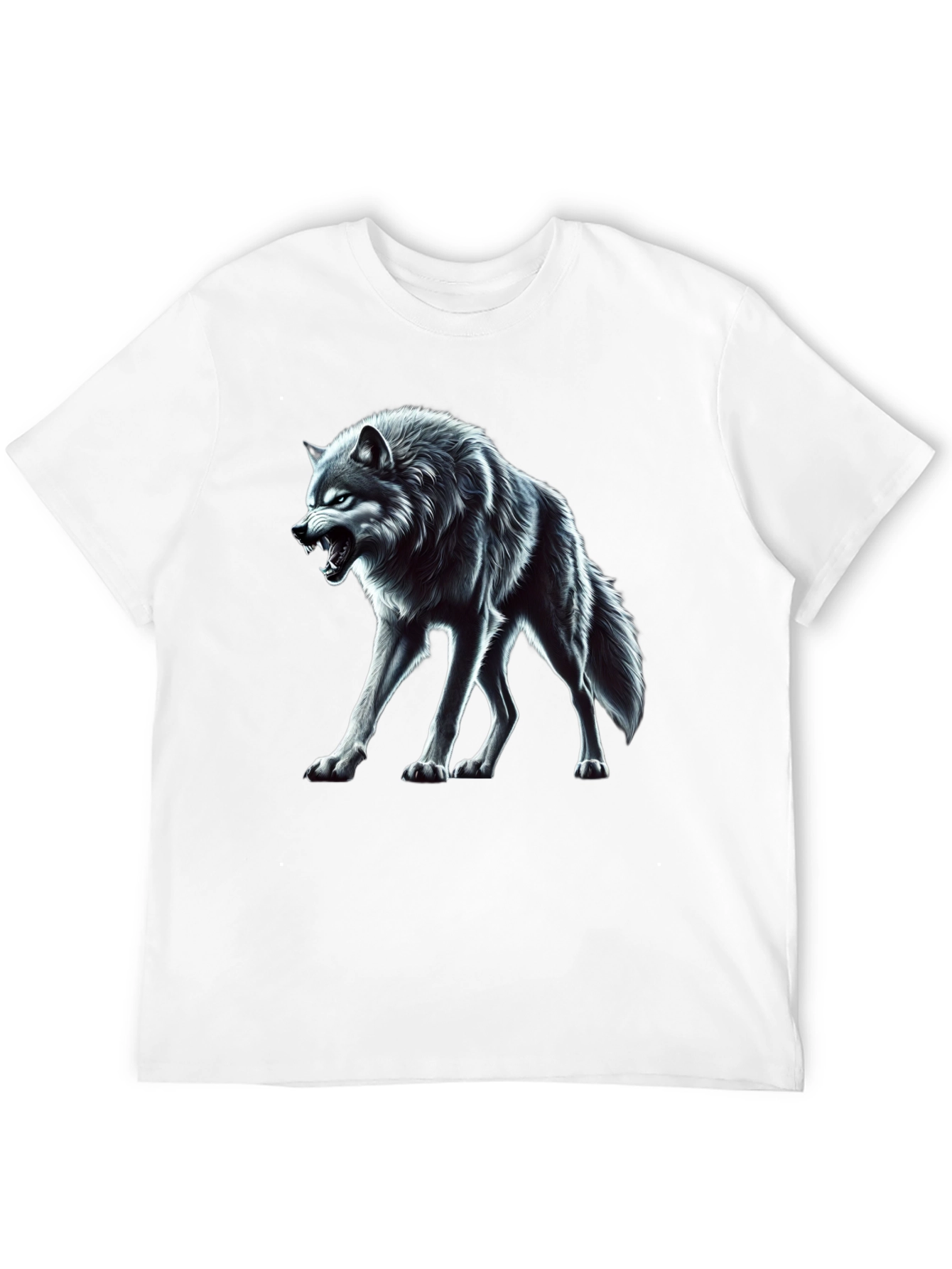 Wolf Graphic Black T-Shirt - Fierce Animal Design