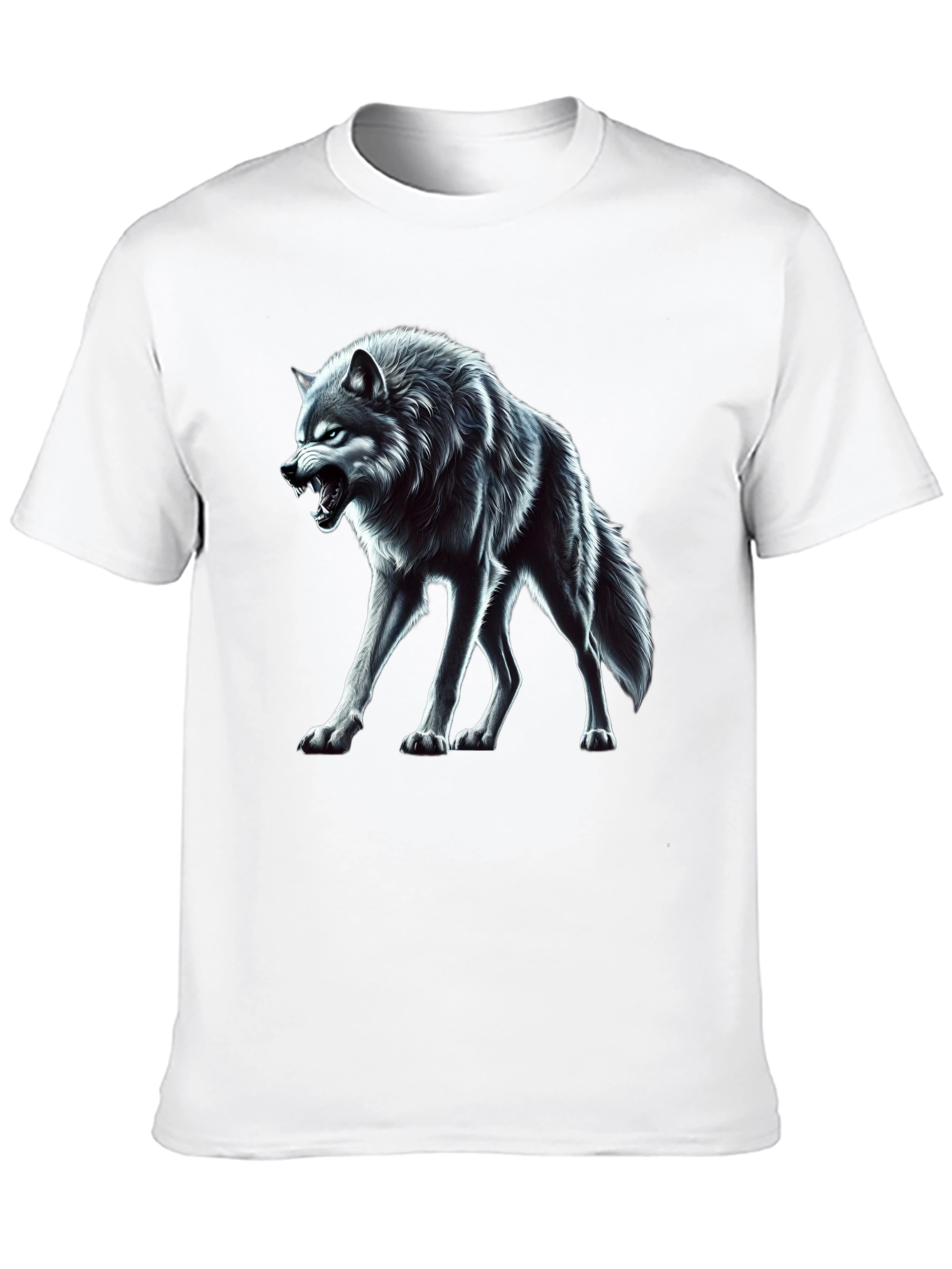 Wolf Graphic Black T-Shirt - Fierce Animal Design
