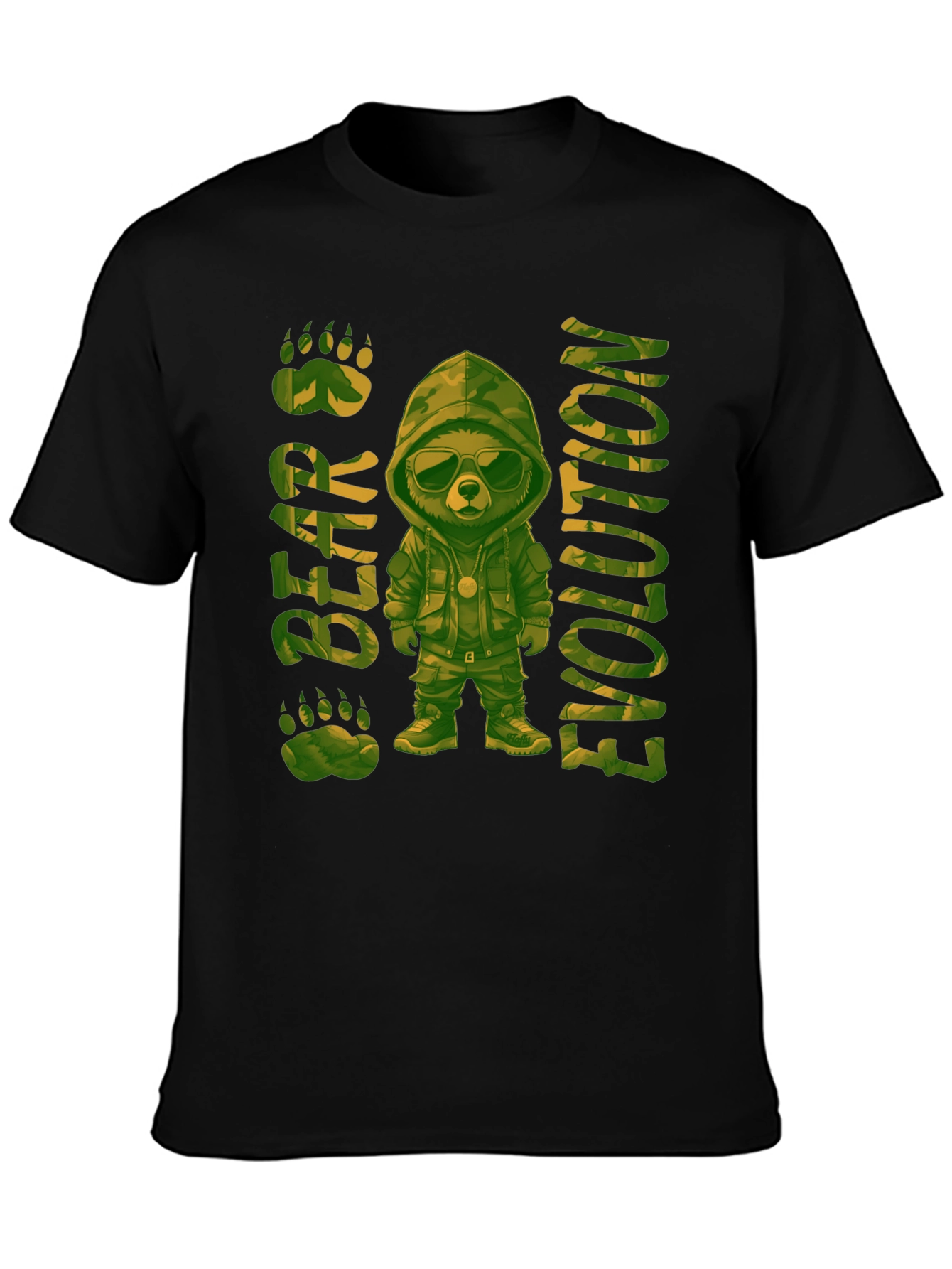Bear Evolution Camo Graphic T-Shirt