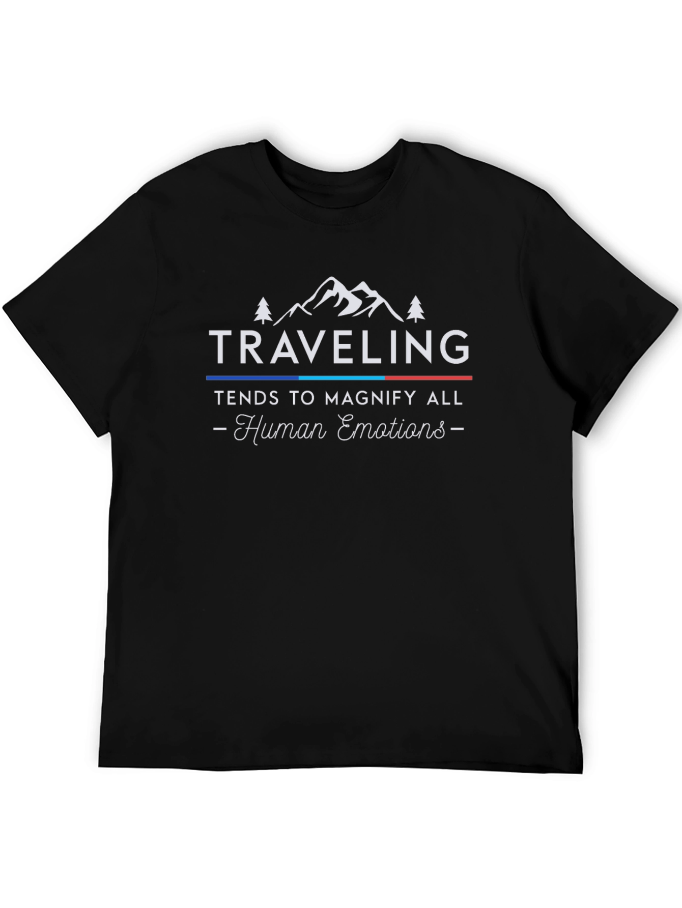 Traveling T-Shirt - Human Emotions - Black Cotton Tee