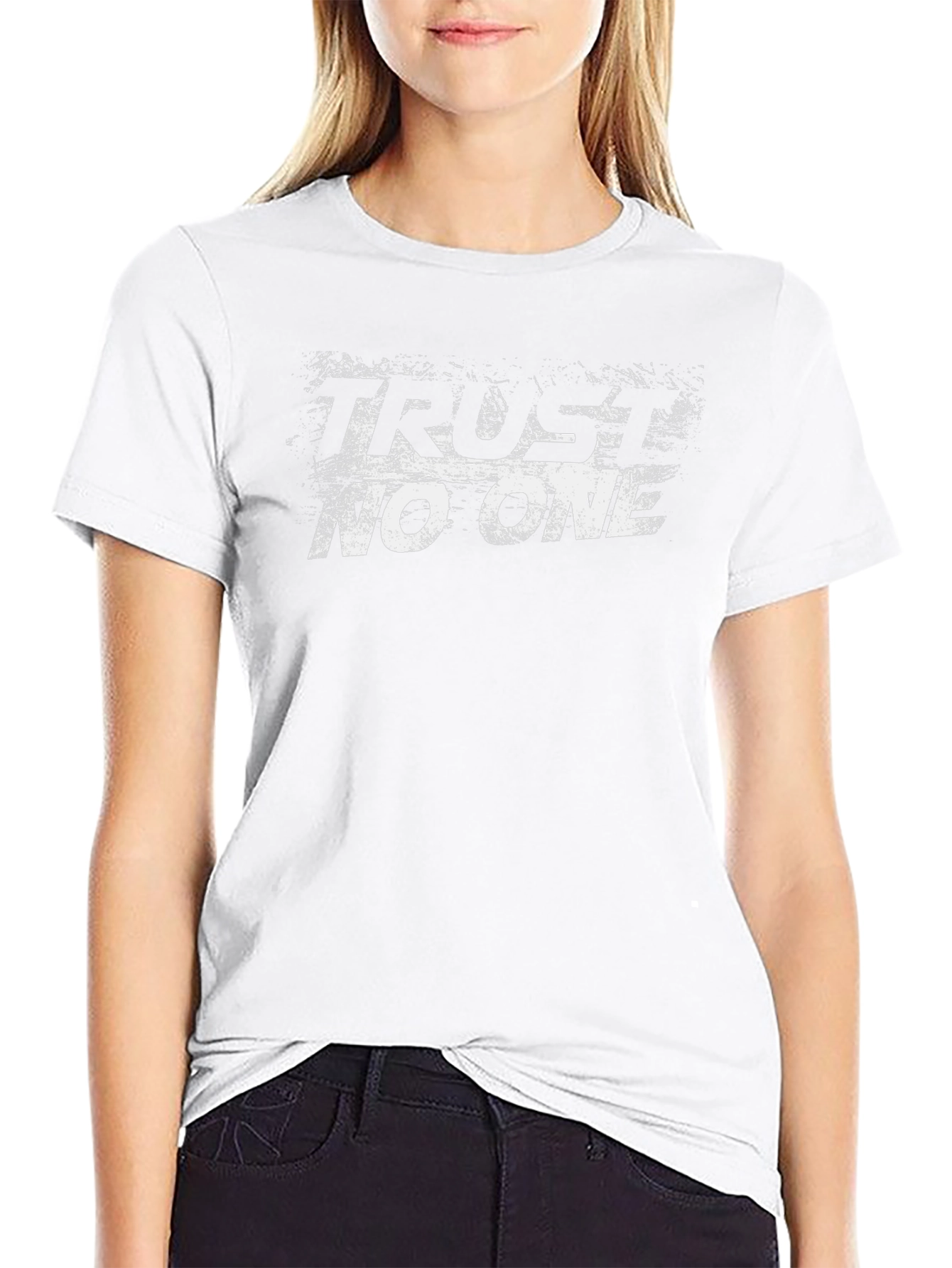 Trust No One Graphic T-Shirt - Black Cotton Tee