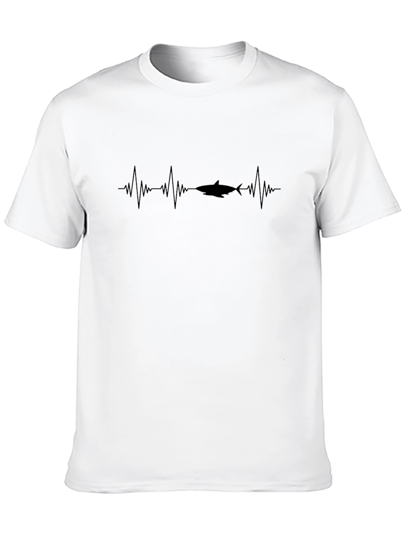 Shark Heartbeat Graphic T-Shirt - Mens Black Tee