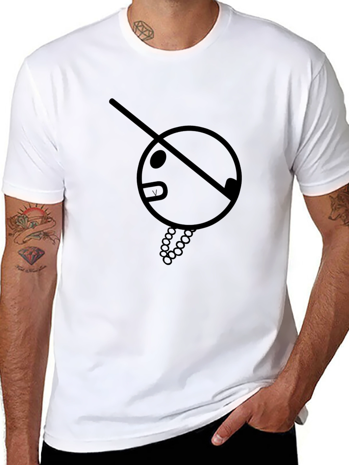 Mens Black Graphic Tee - Unique Design