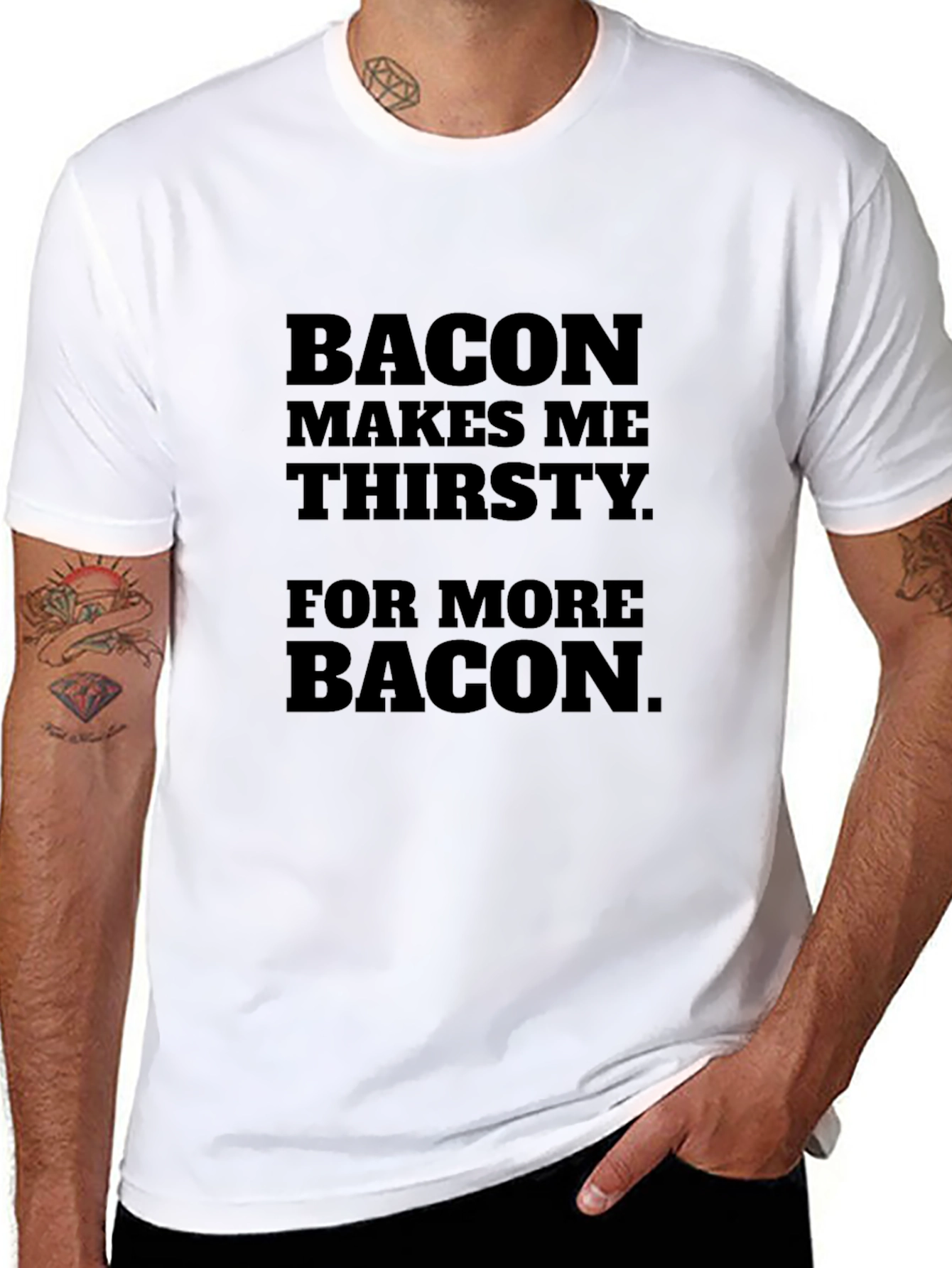 Bacon Makes Me Thirsty Graphic T-Shirt