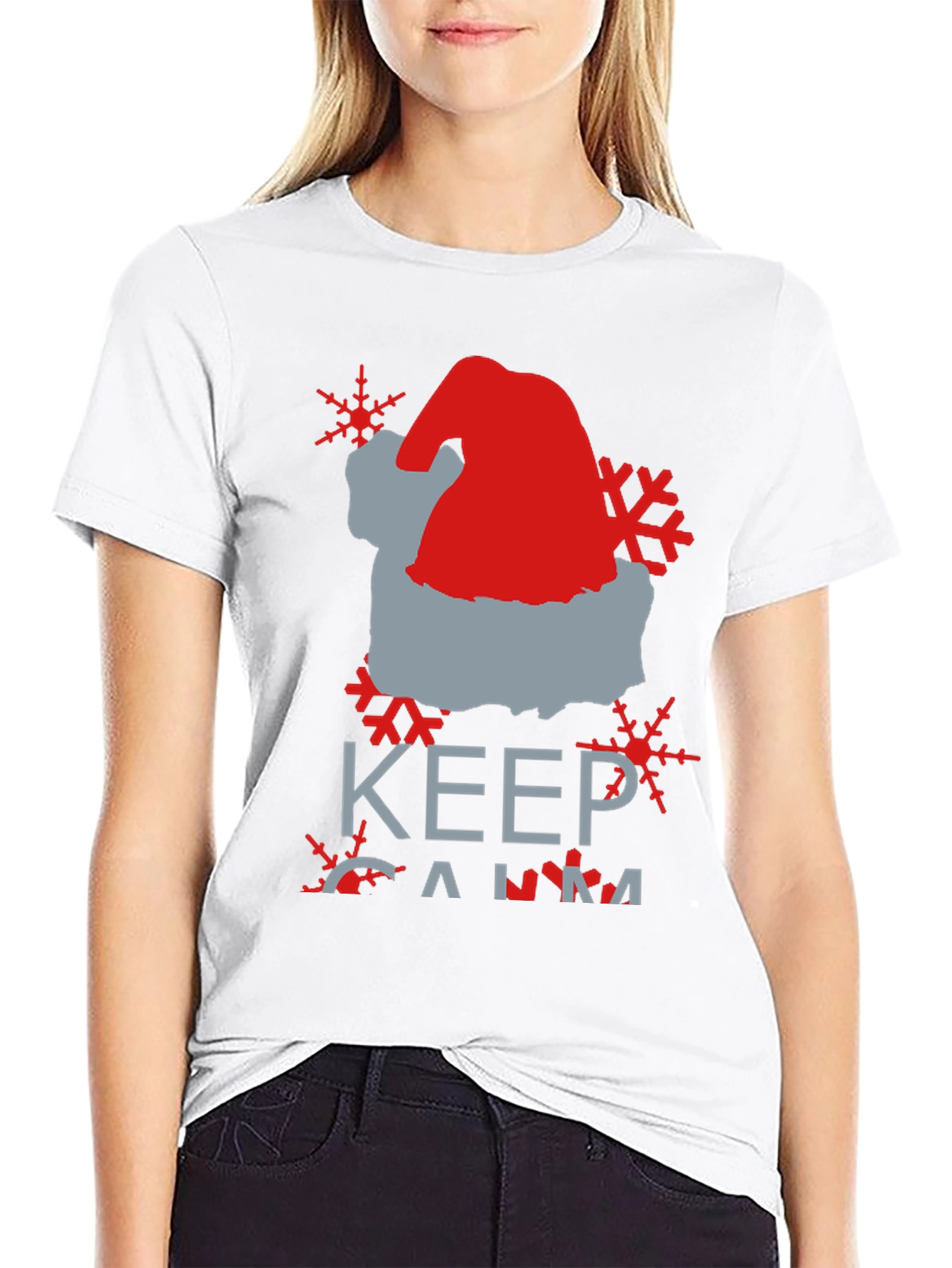 Keep Calm Santa Hat Graphic Tee