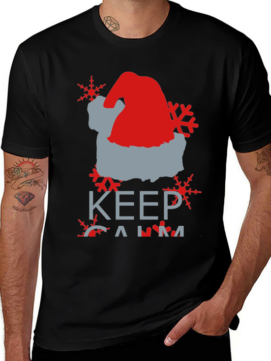 Keep Calm Santa Hat Graphic Tee