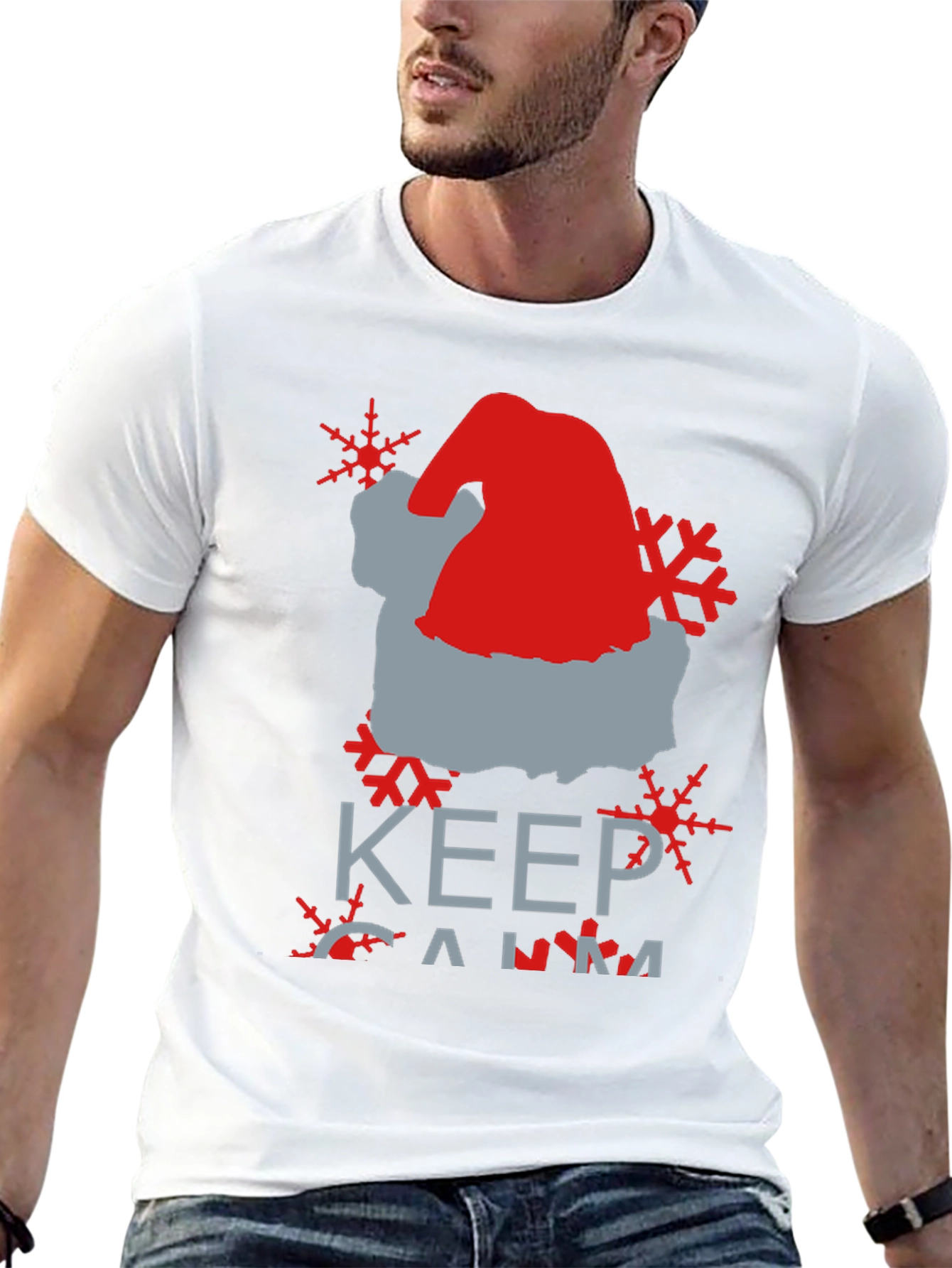 Keep Calm Santa Hat Graphic Tee