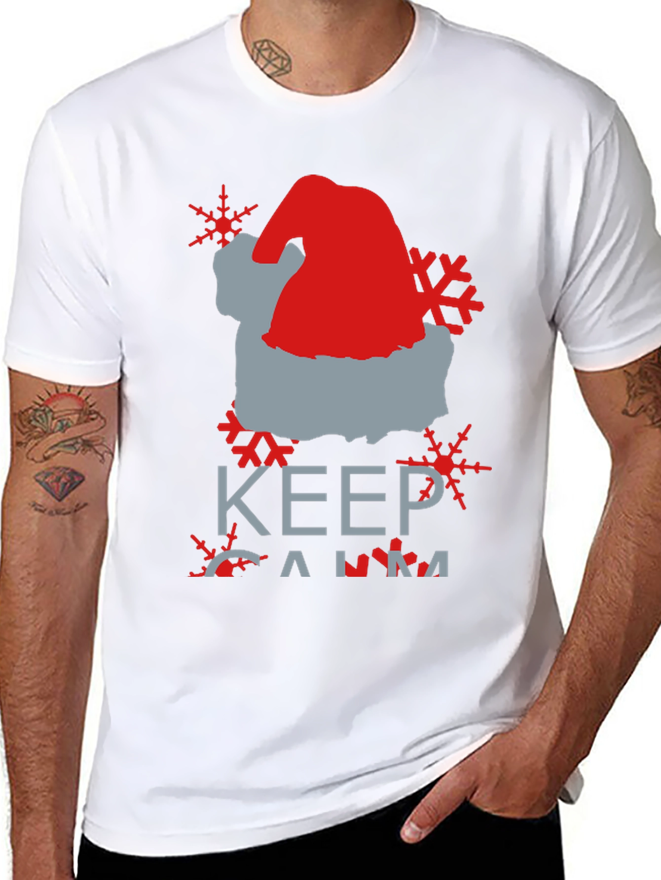 Keep Calm Santa Hat Graphic Tee