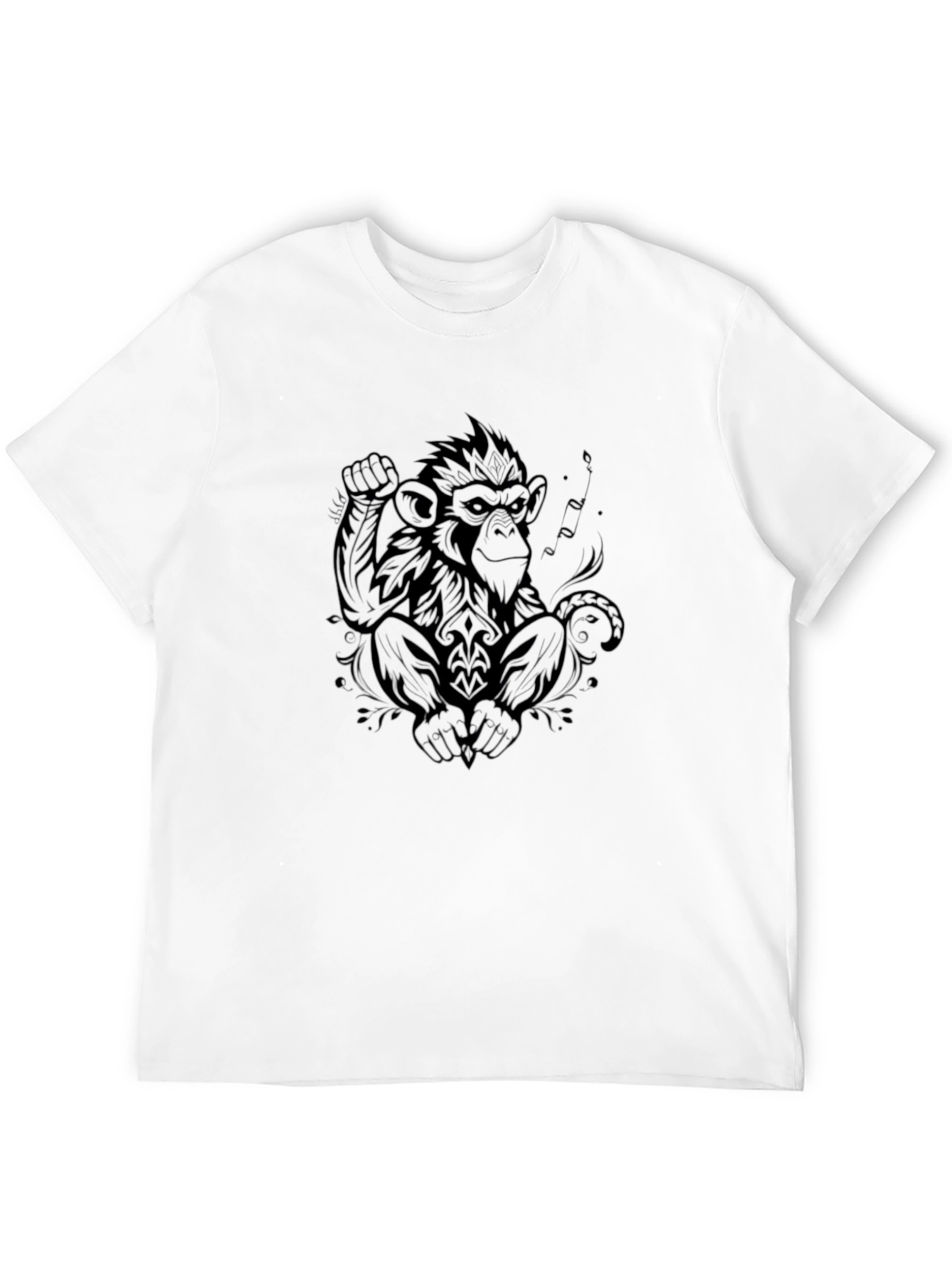 Cool Monkey Graphic Print Black T-Shirt