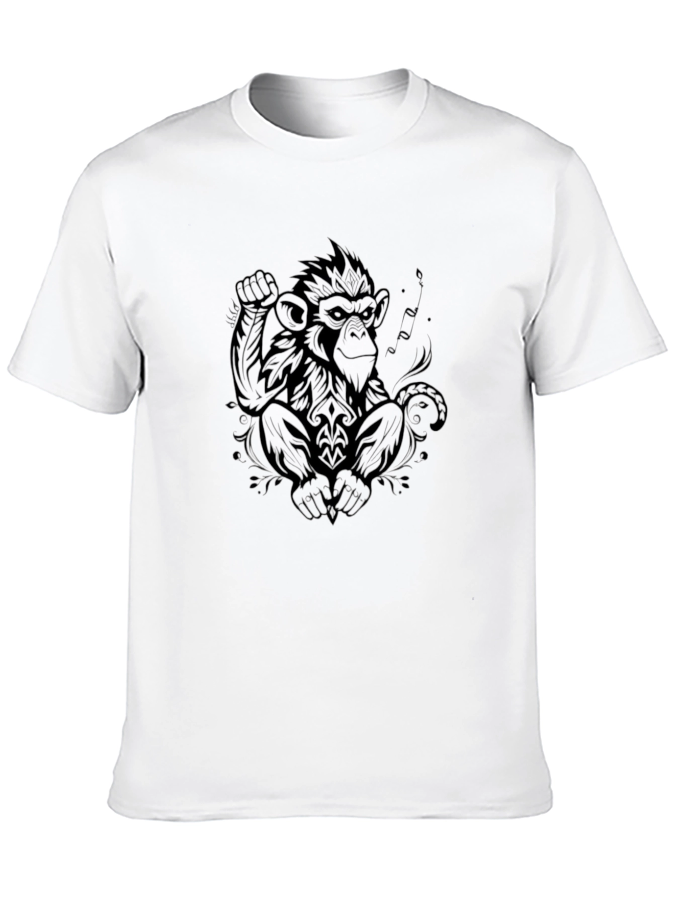 Cool Monkey Graphic Print Black T-Shirt