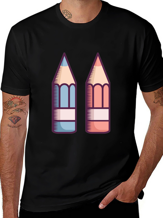 Pencil Graphic Black T-Shirt
