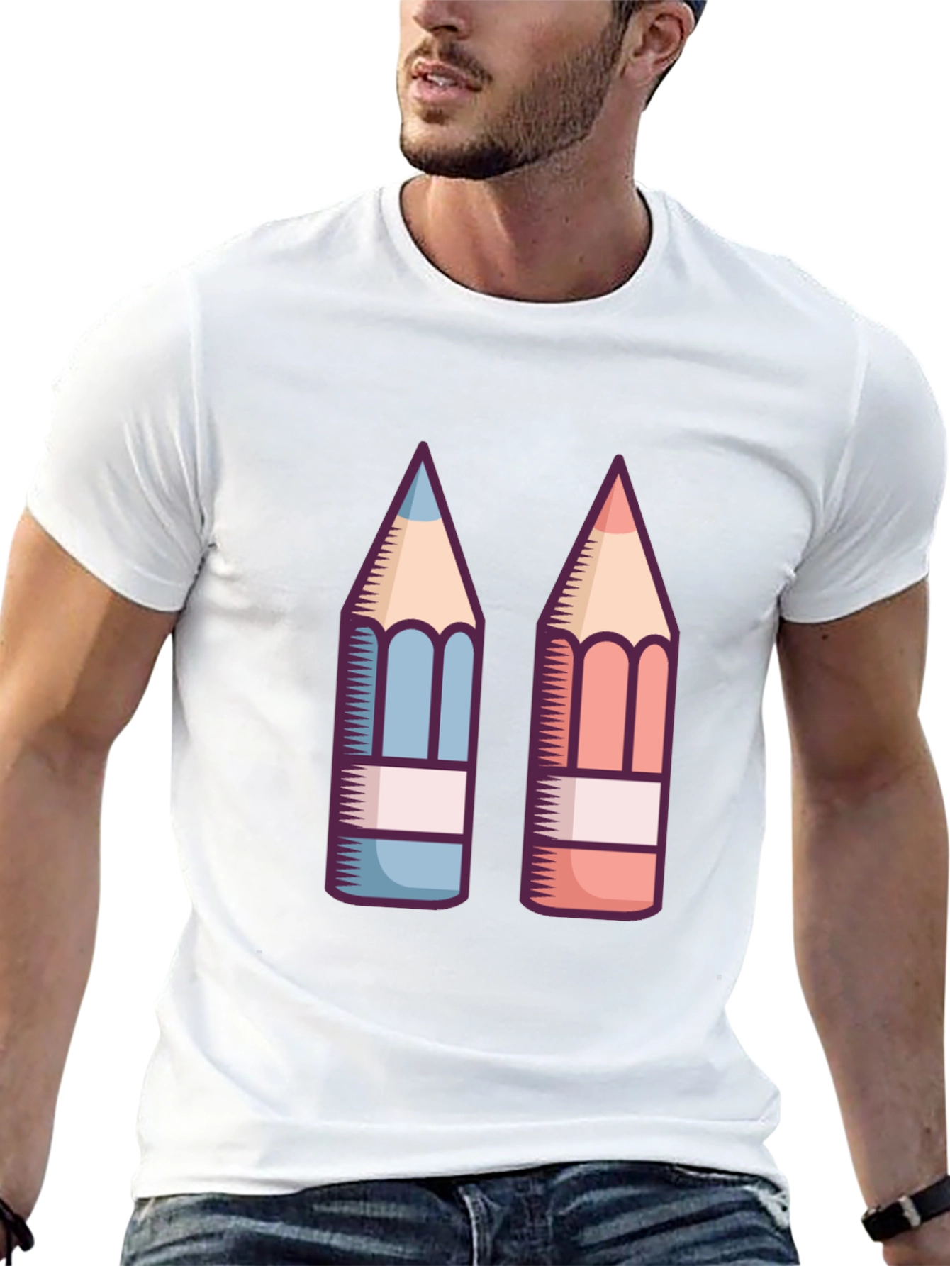 Pencil Graphic Black T-Shirt