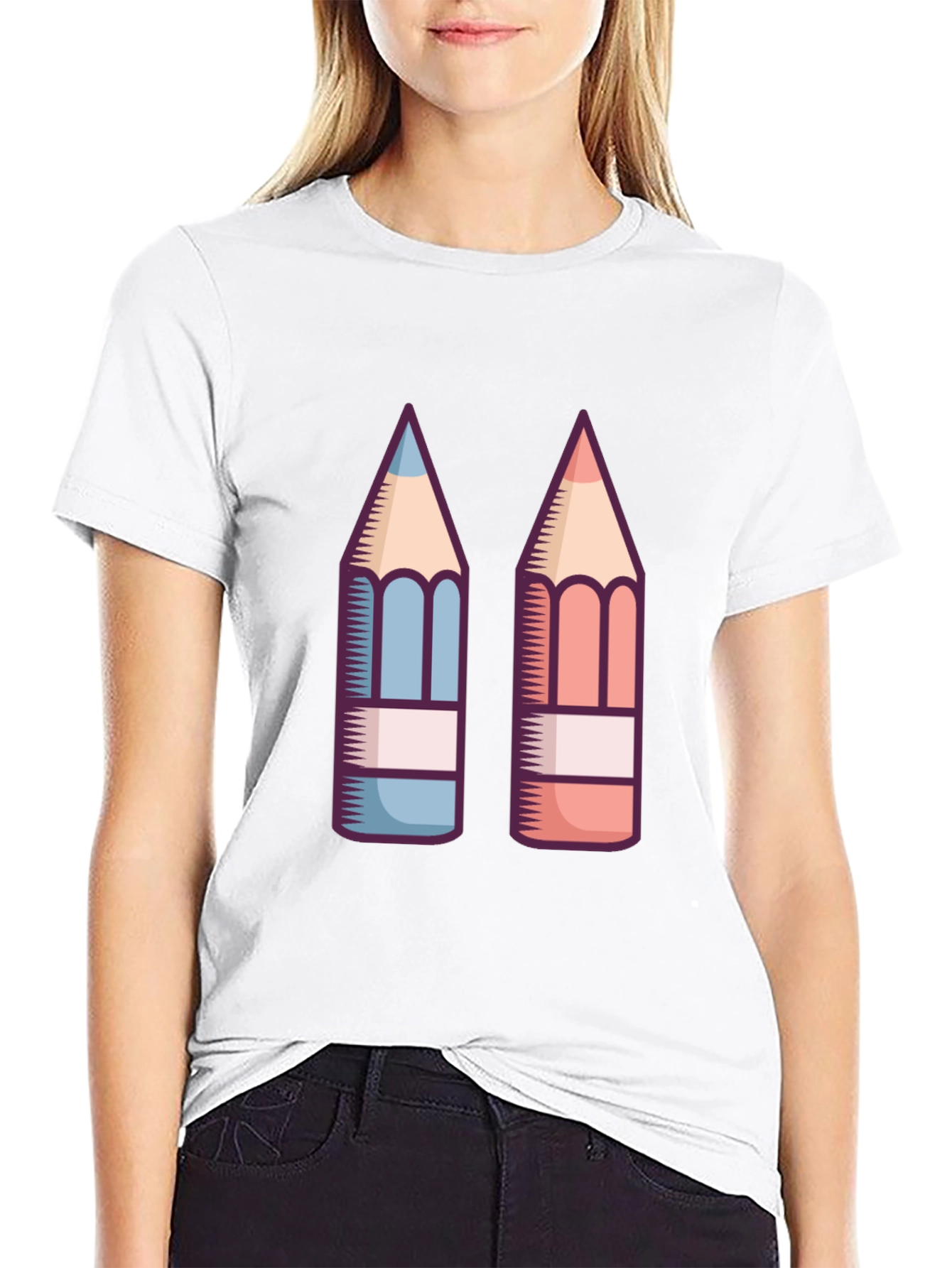 Pencil Graphic Black T-Shirt