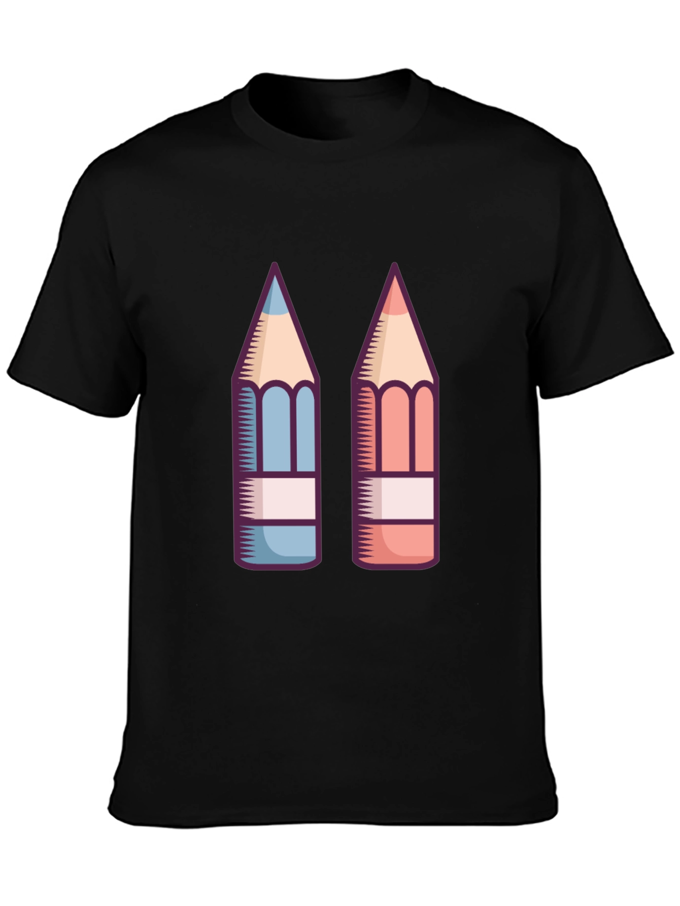 Pencil Graphic Black T-Shirt