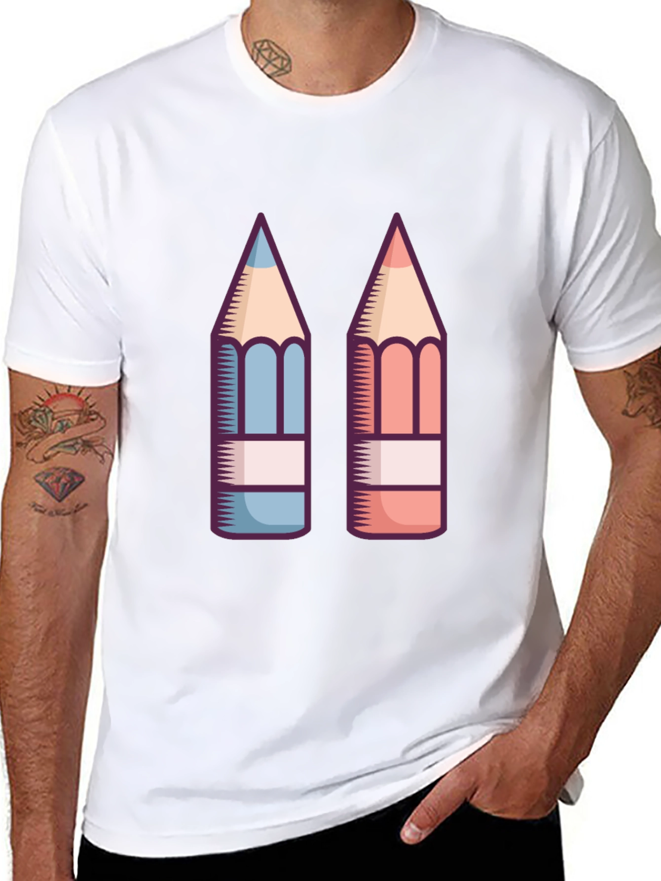 Pencil Graphic Black T-Shirt