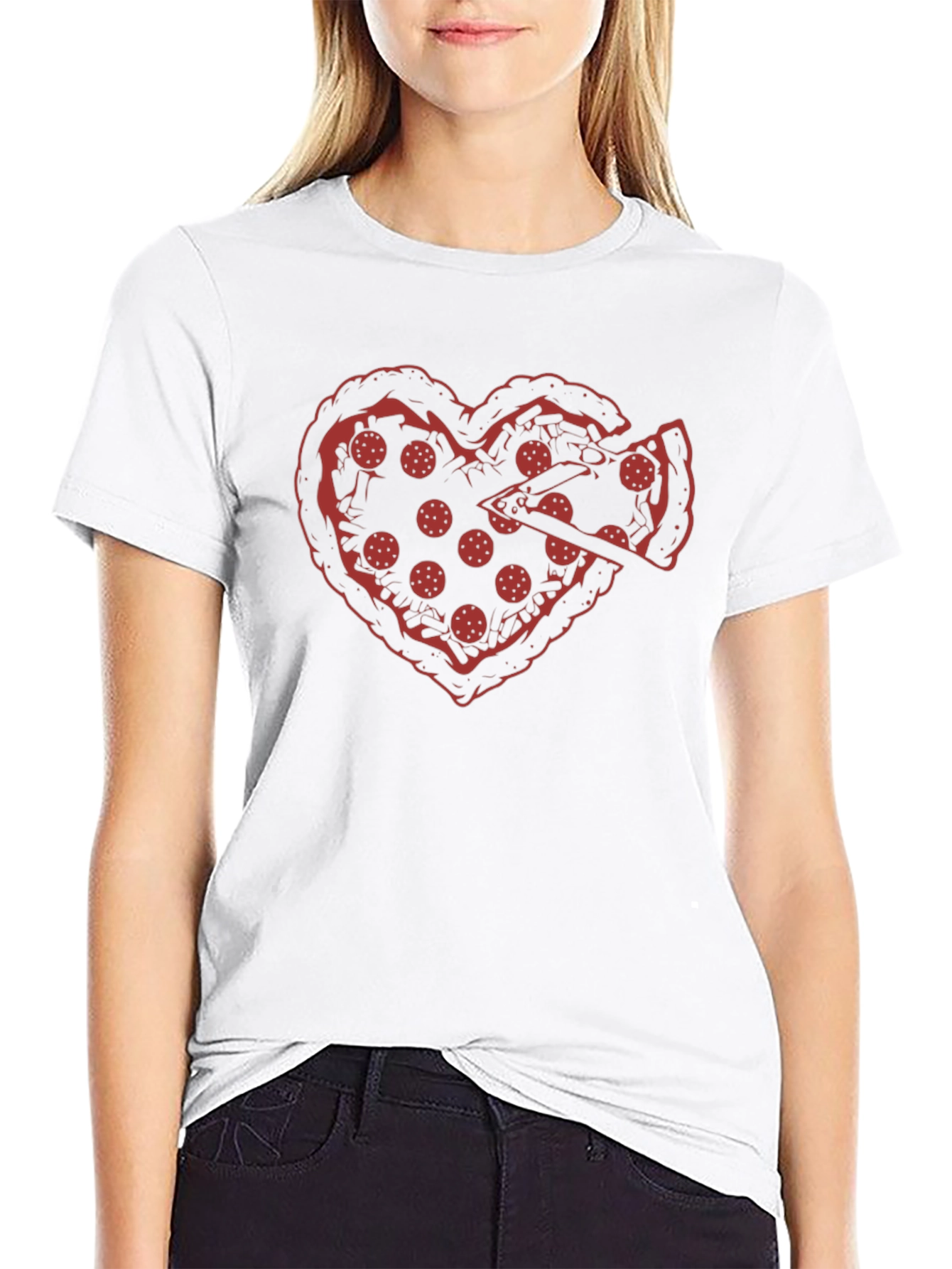 Pizza Heart Graphic T-Shirt