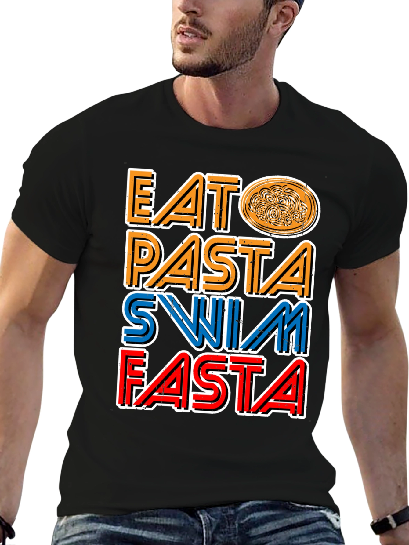 Eat Pasta Swim Fasta Graphic T-Shirt