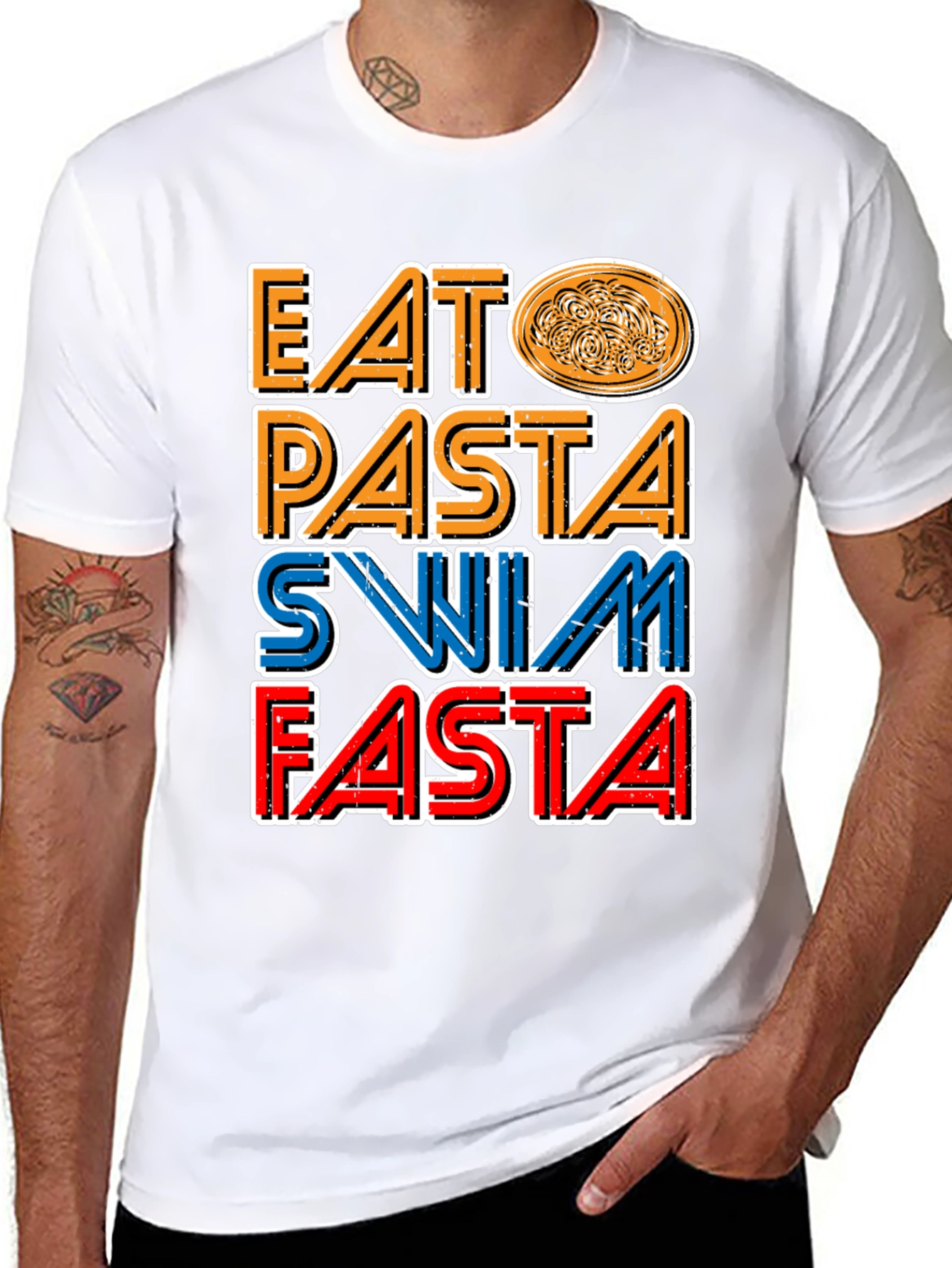Eat Pasta Swim Fasta Graphic T-Shirt
