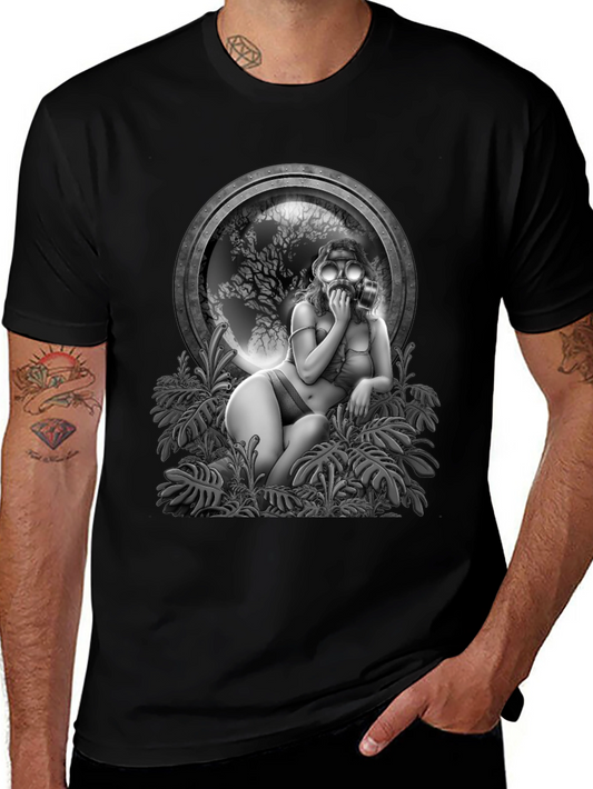 Steampunk Gas Mask Girl Graphic Tee