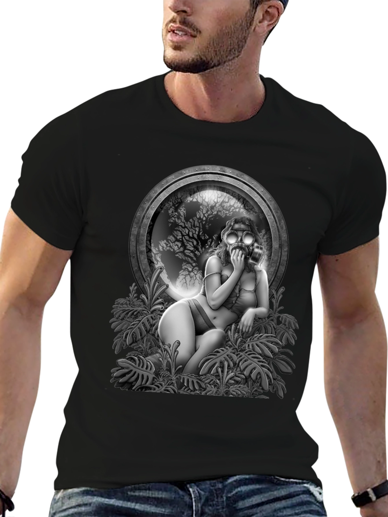 Steampunk Gas Mask Girl Graphic Tee