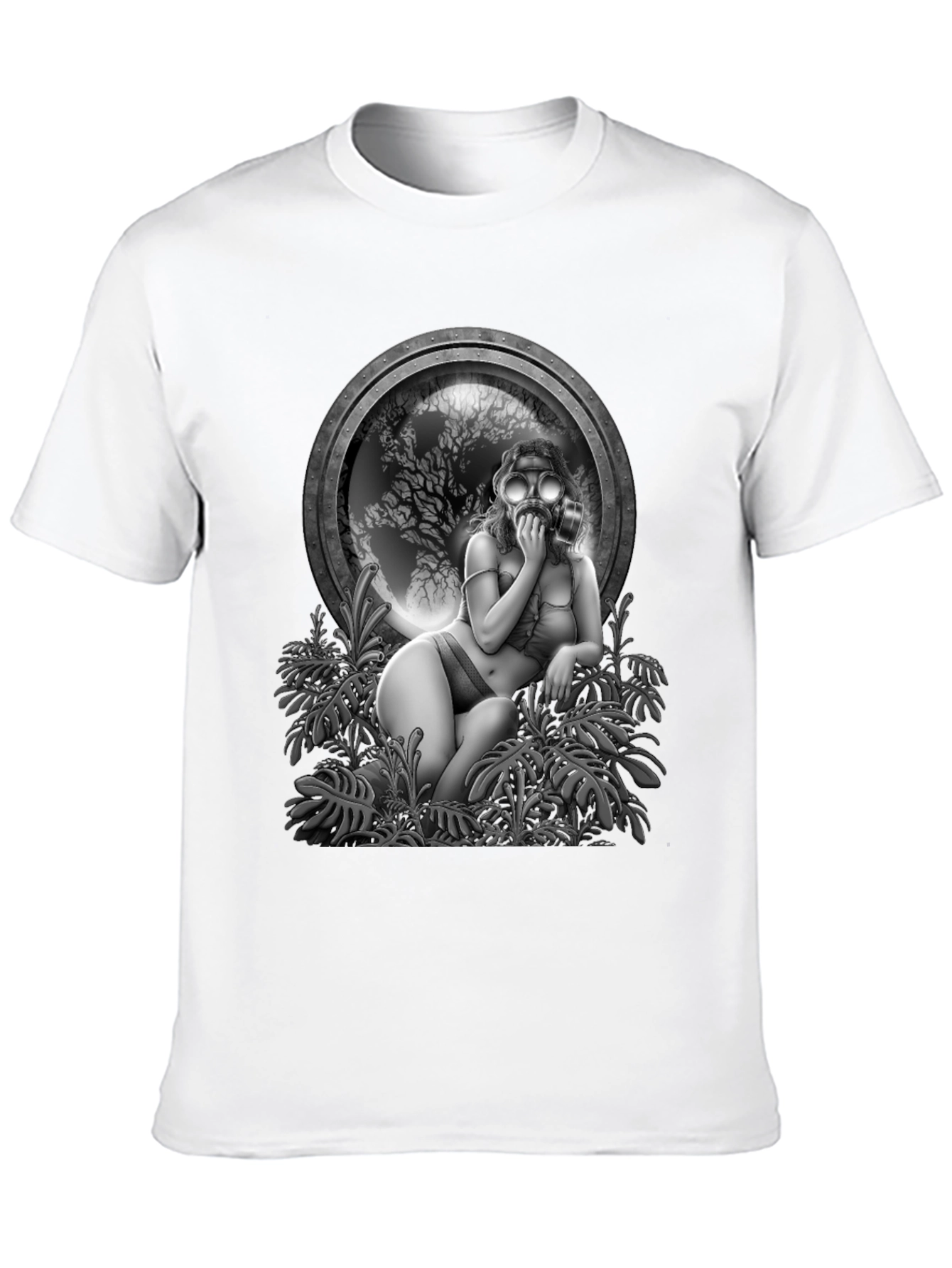 Steampunk Gas Mask Girl Graphic Tee