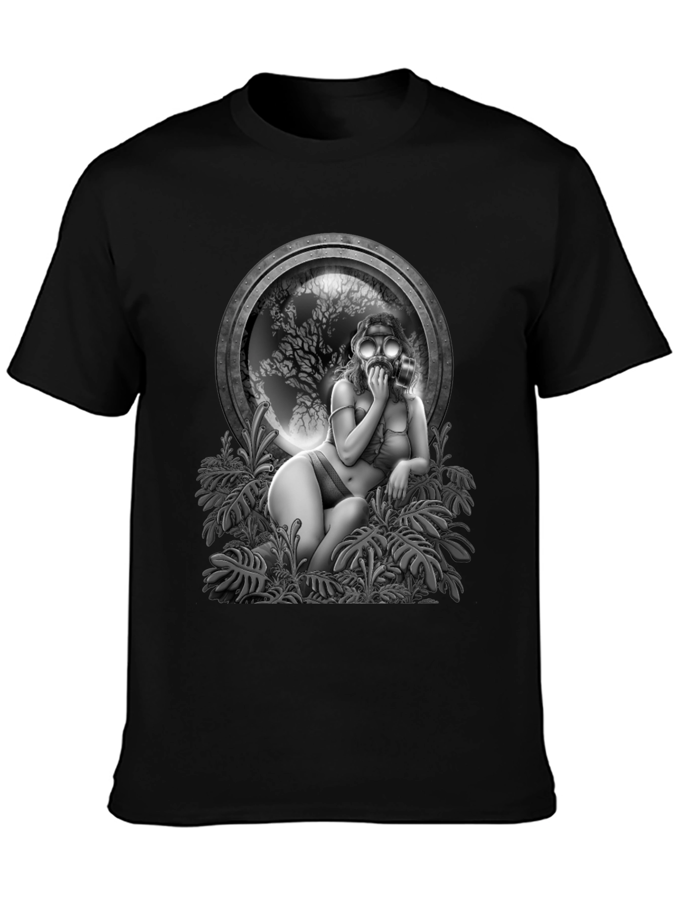 Steampunk Gas Mask Girl Graphic Tee