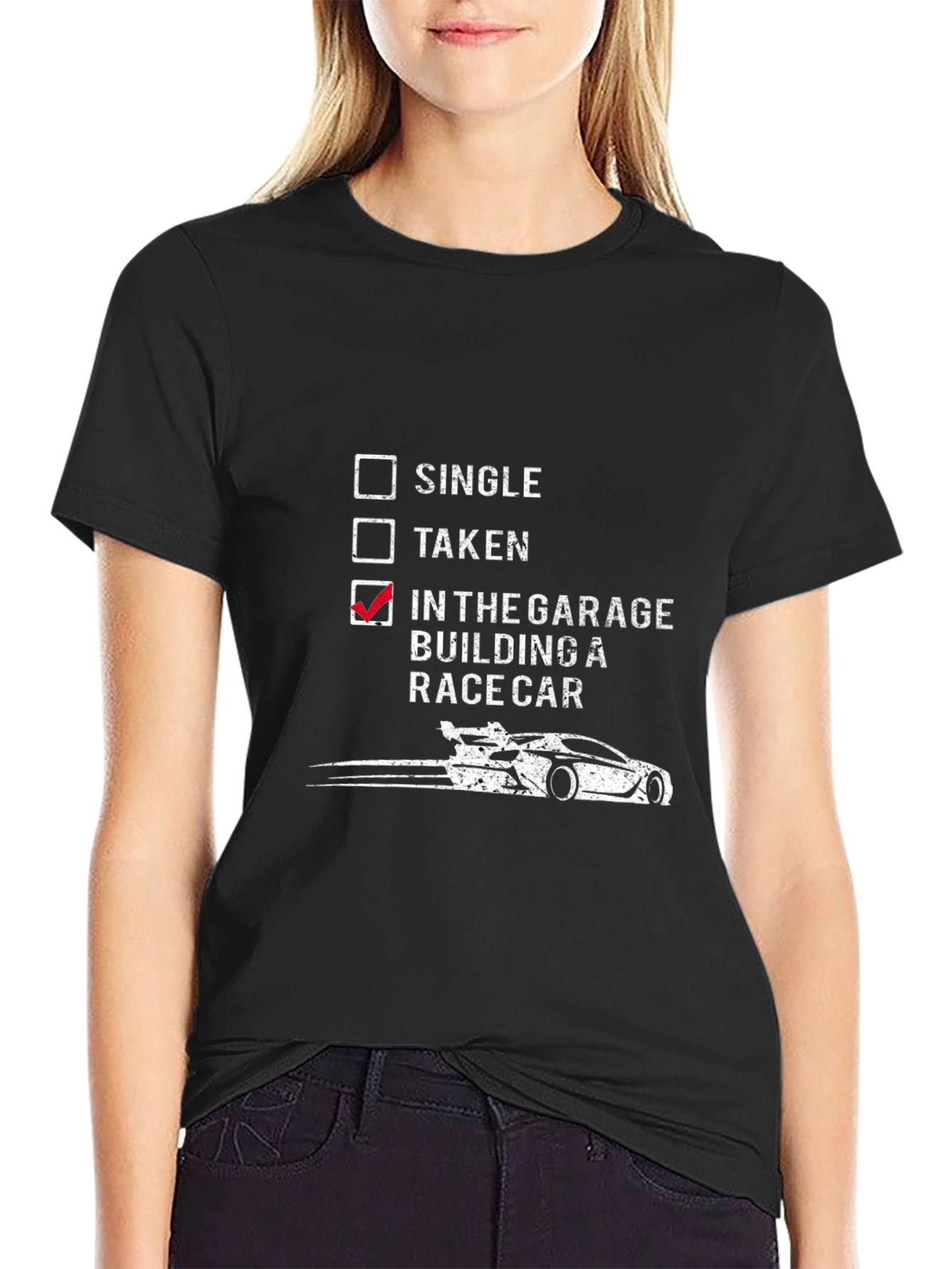 Garage Racer Tee: Single Taken Building a Race Car