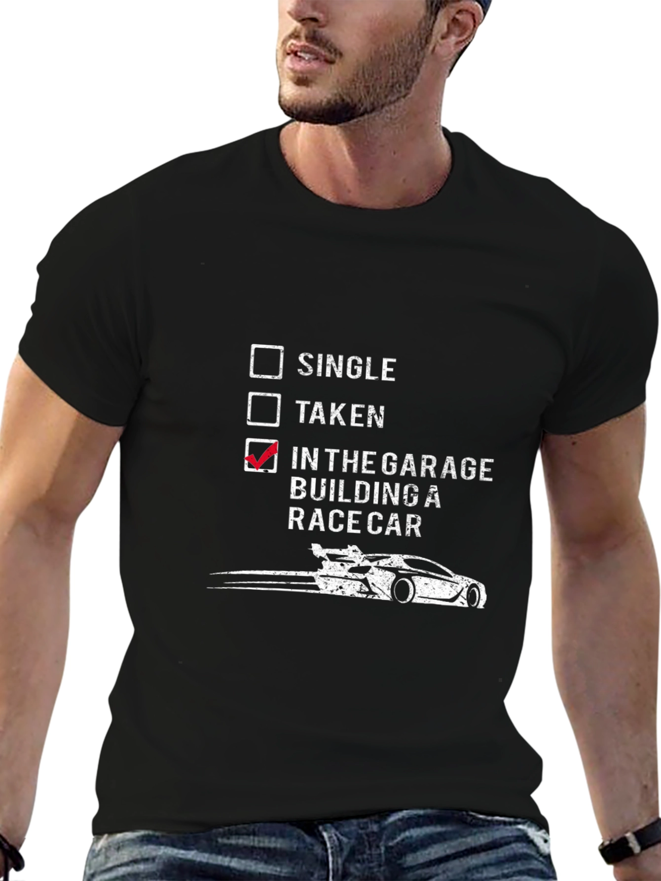 Garage Racer Tee: Single Taken Building a Race Car