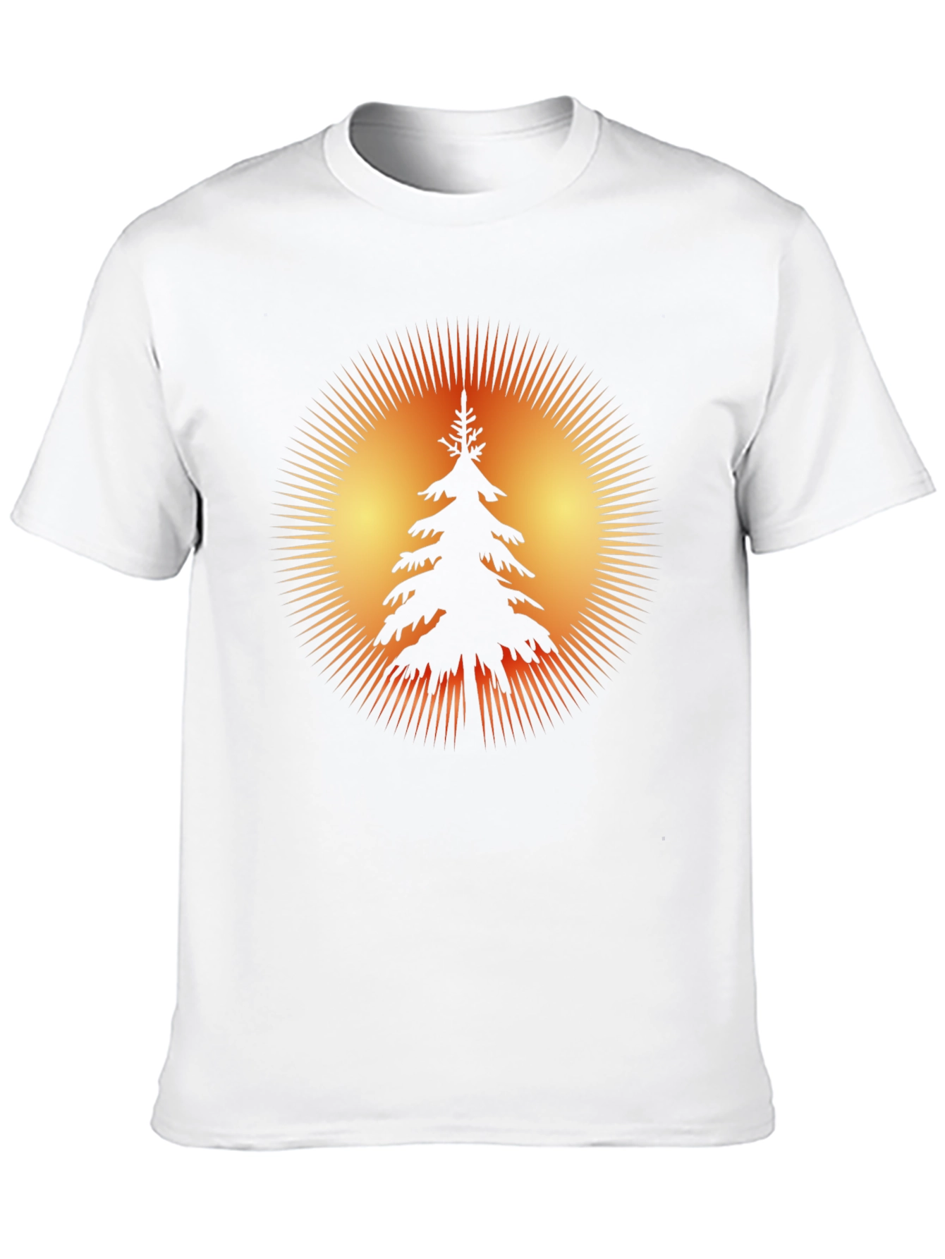 Nature Sunset Tree Graphic Black T-Shirt