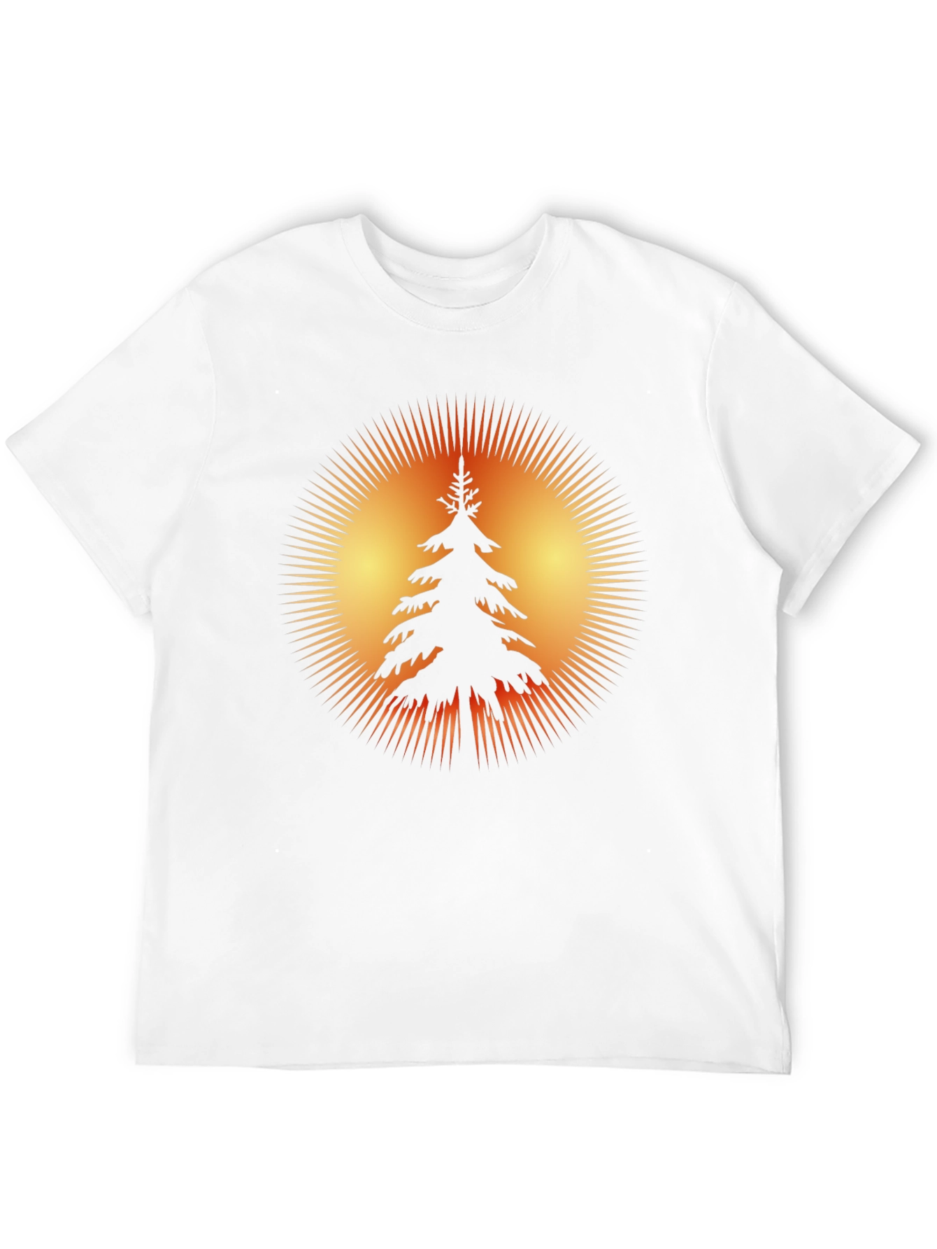 Nature Sunset Tree Graphic Black T-Shirt