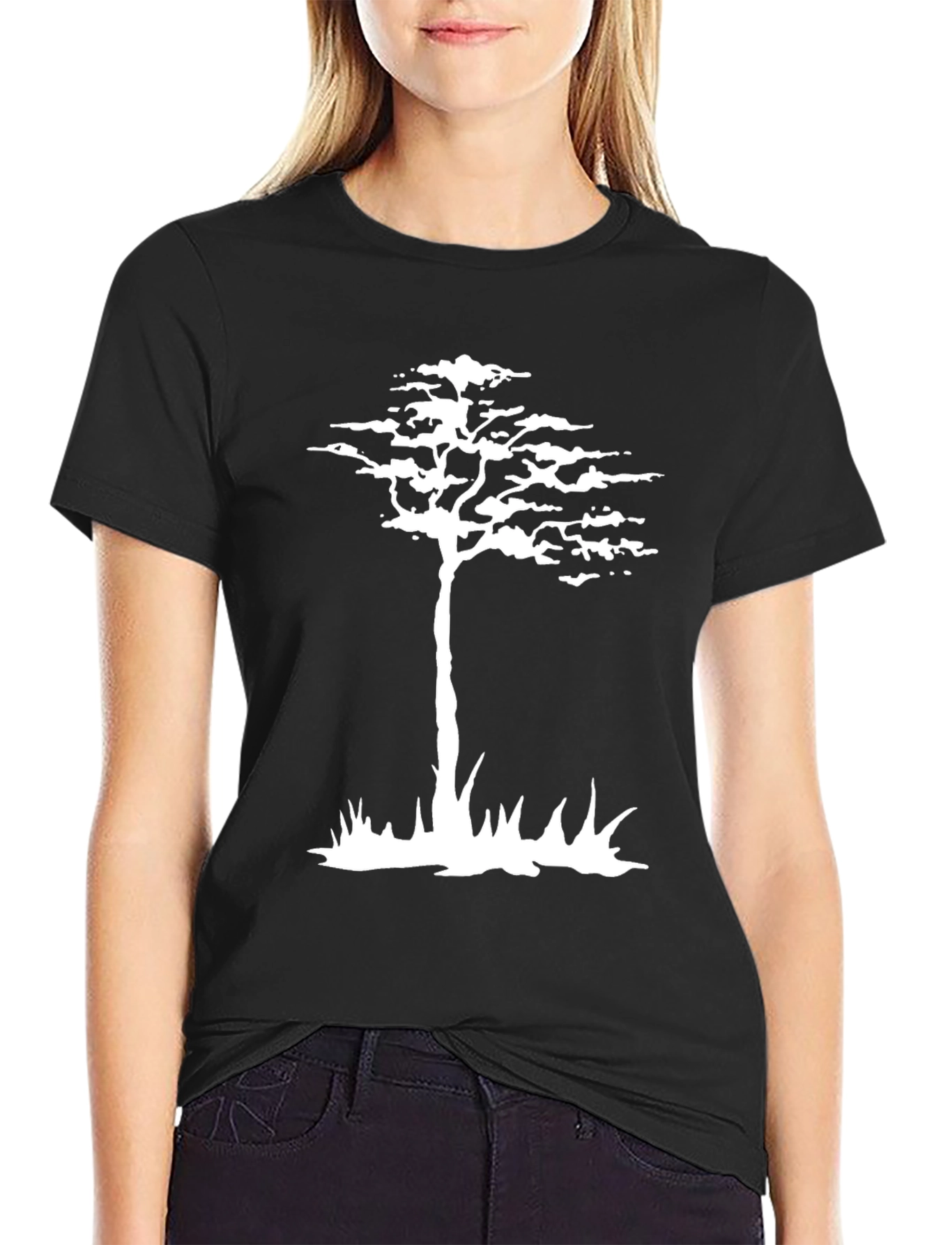 Nature Tree Graphic Tee - Black Cotton Blend