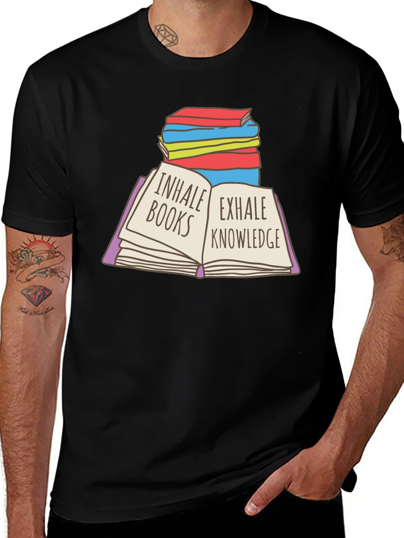 Inhale Books Exhale Knowledge T-Shirt