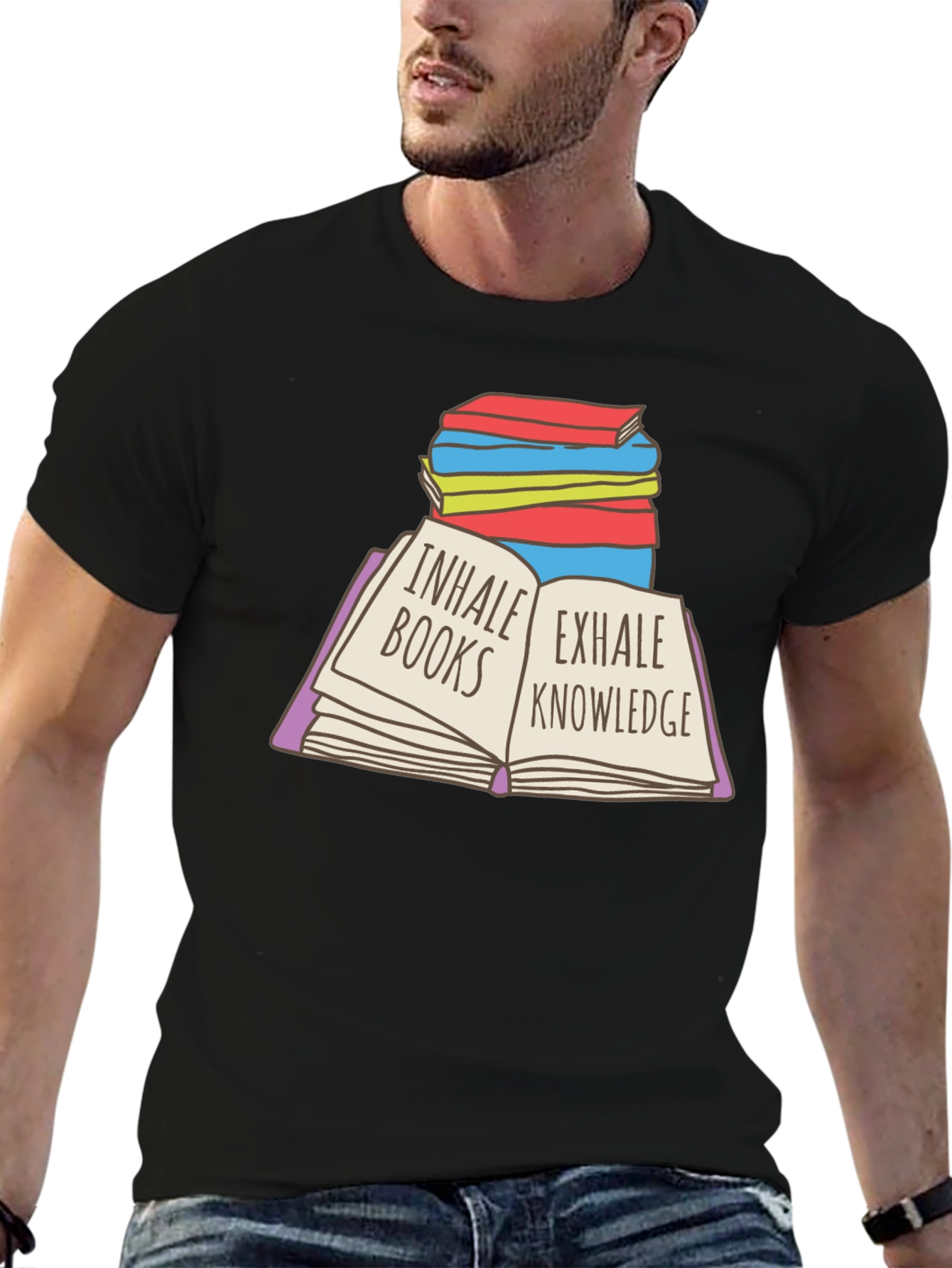 Inhale Books Exhale Knowledge T-Shirt