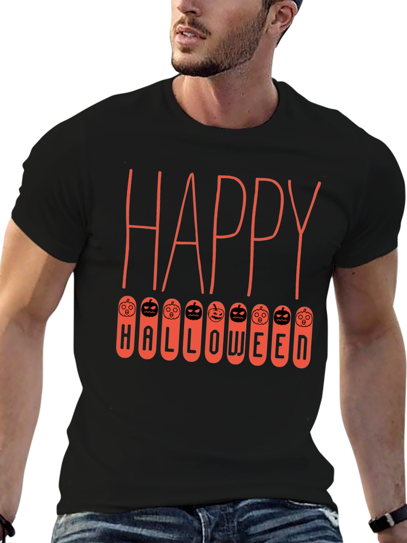 Happy Halloween Graphic Tee - Pumpkin Design