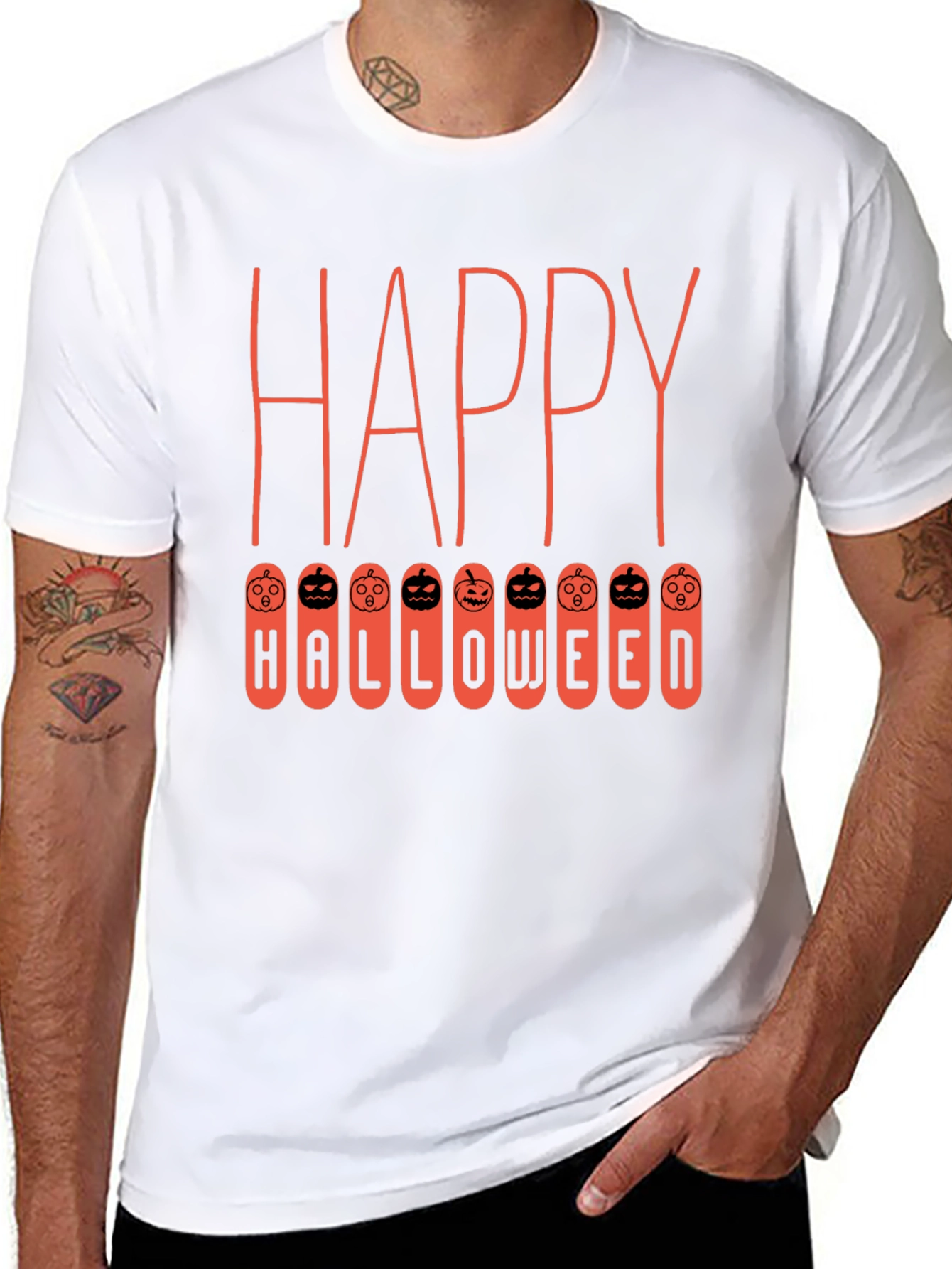 Happy Halloween Graphic Tee - Pumpkin Design