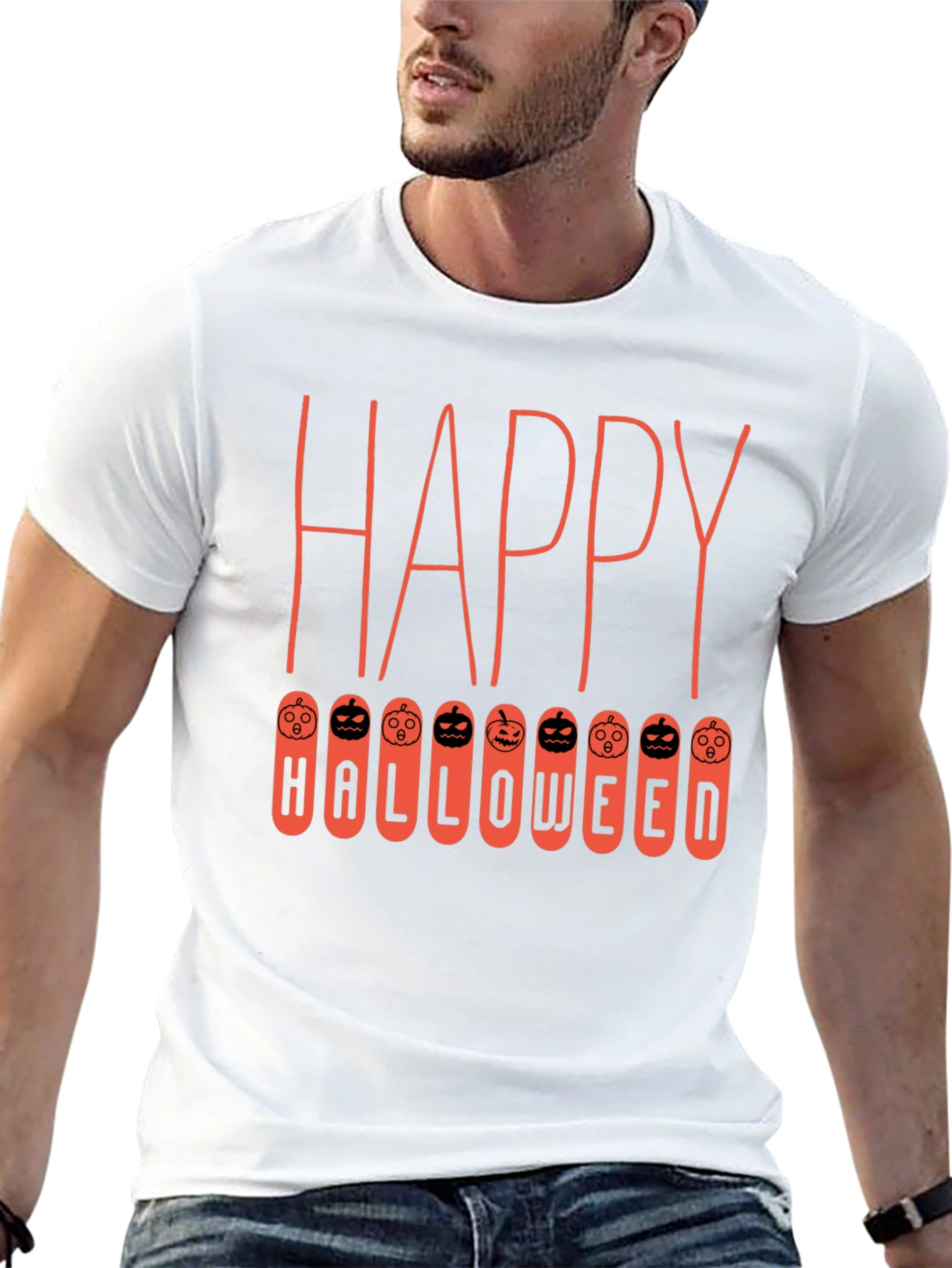 Happy Halloween Graphic Tee - Pumpkin Design