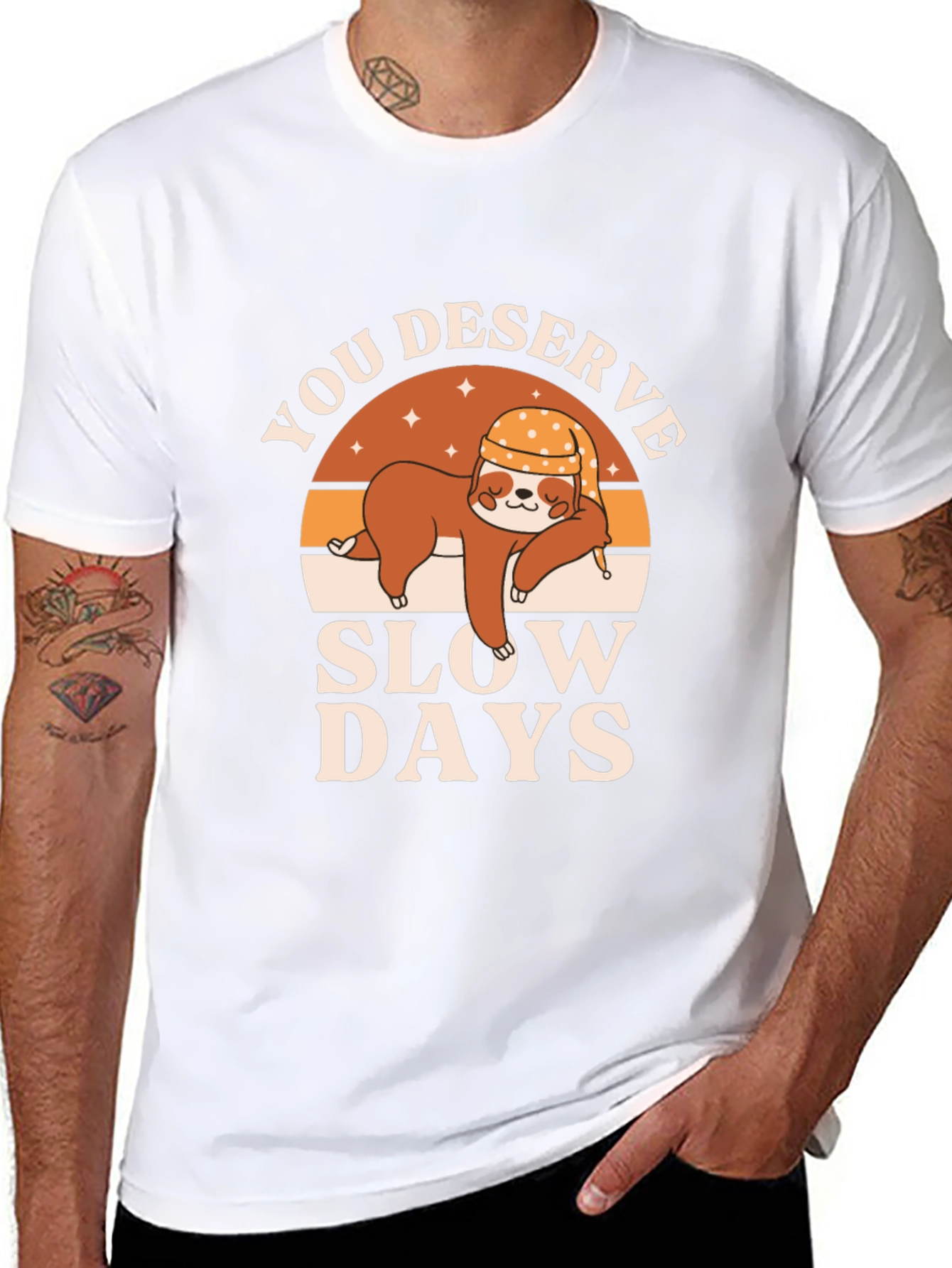 You Deserve Slow Days Sloth Graphic T-Shirt