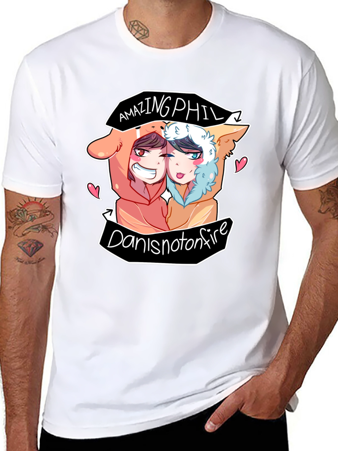 AmazingPhil DanIsNotOnFire Black T-Shirt