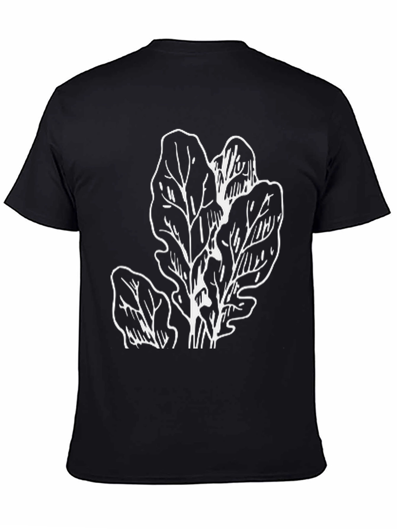 Leaf Print Black T-Shirt