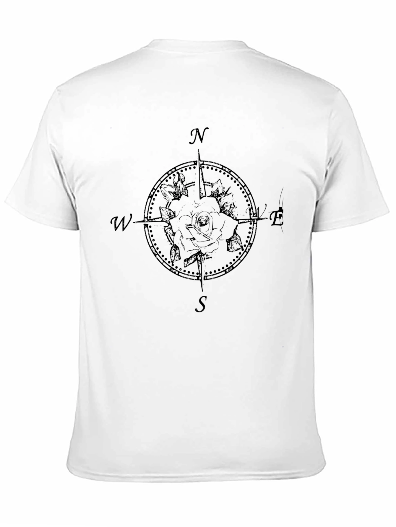 Rose Compass Black Graphic Tee