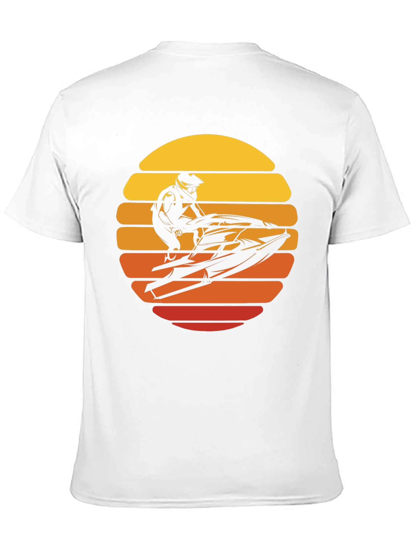Jet Ski Sunset Graphic Tee - Black Cotton T-Shirt