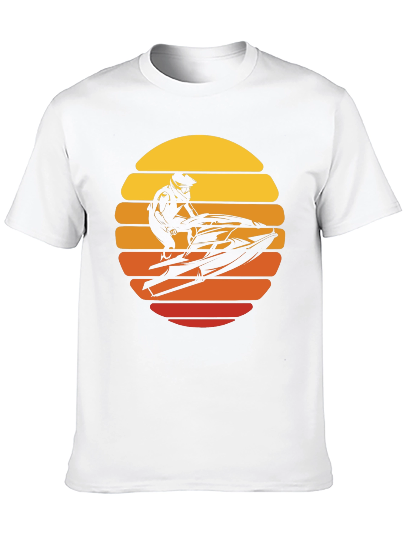 Jet Ski Sunset Graphic Tee - Black Cotton T-Shirt